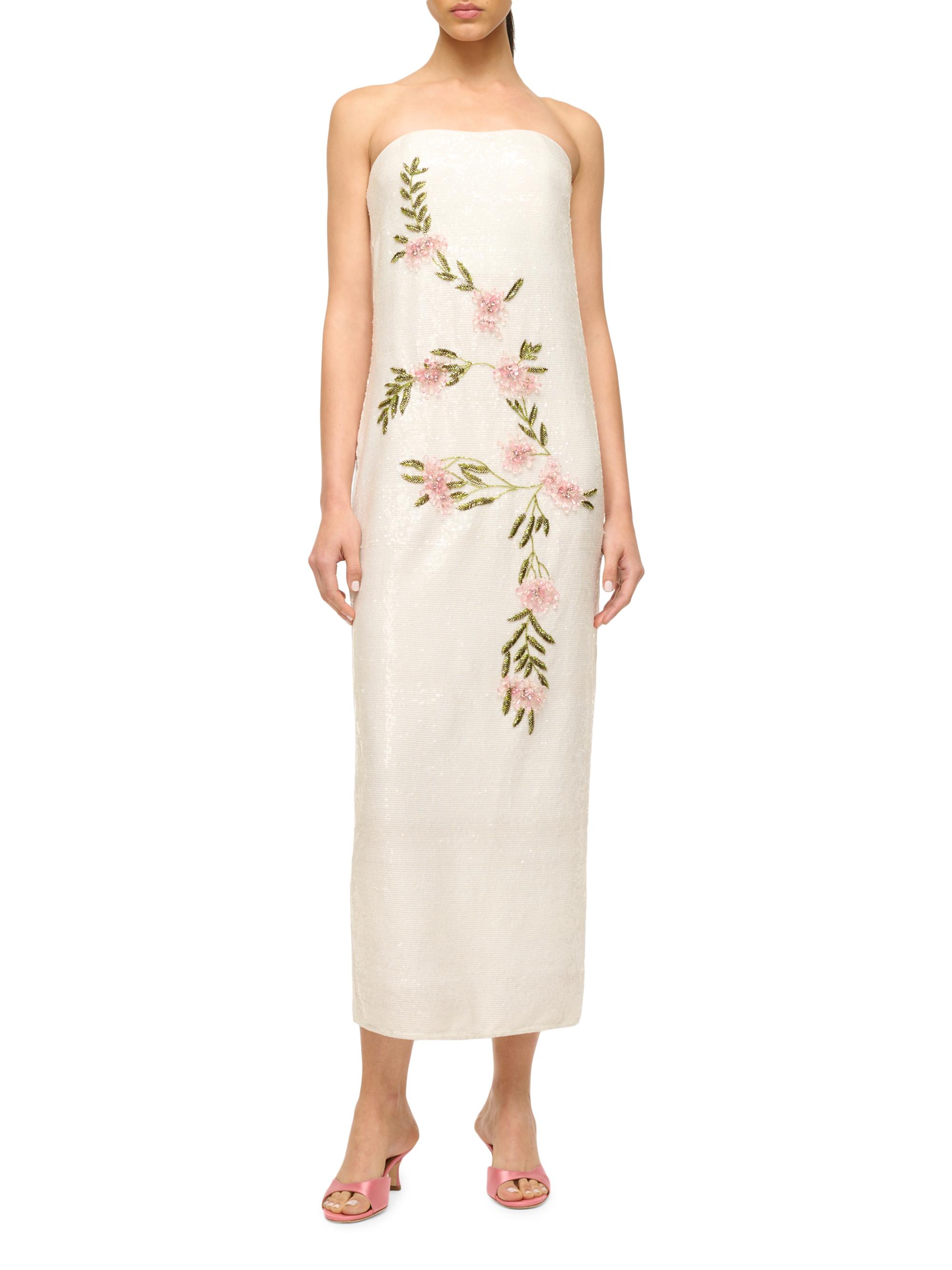 sachin and babi light blue dress Staud Casey Embroidered Floral Strapless Cocktail Dress