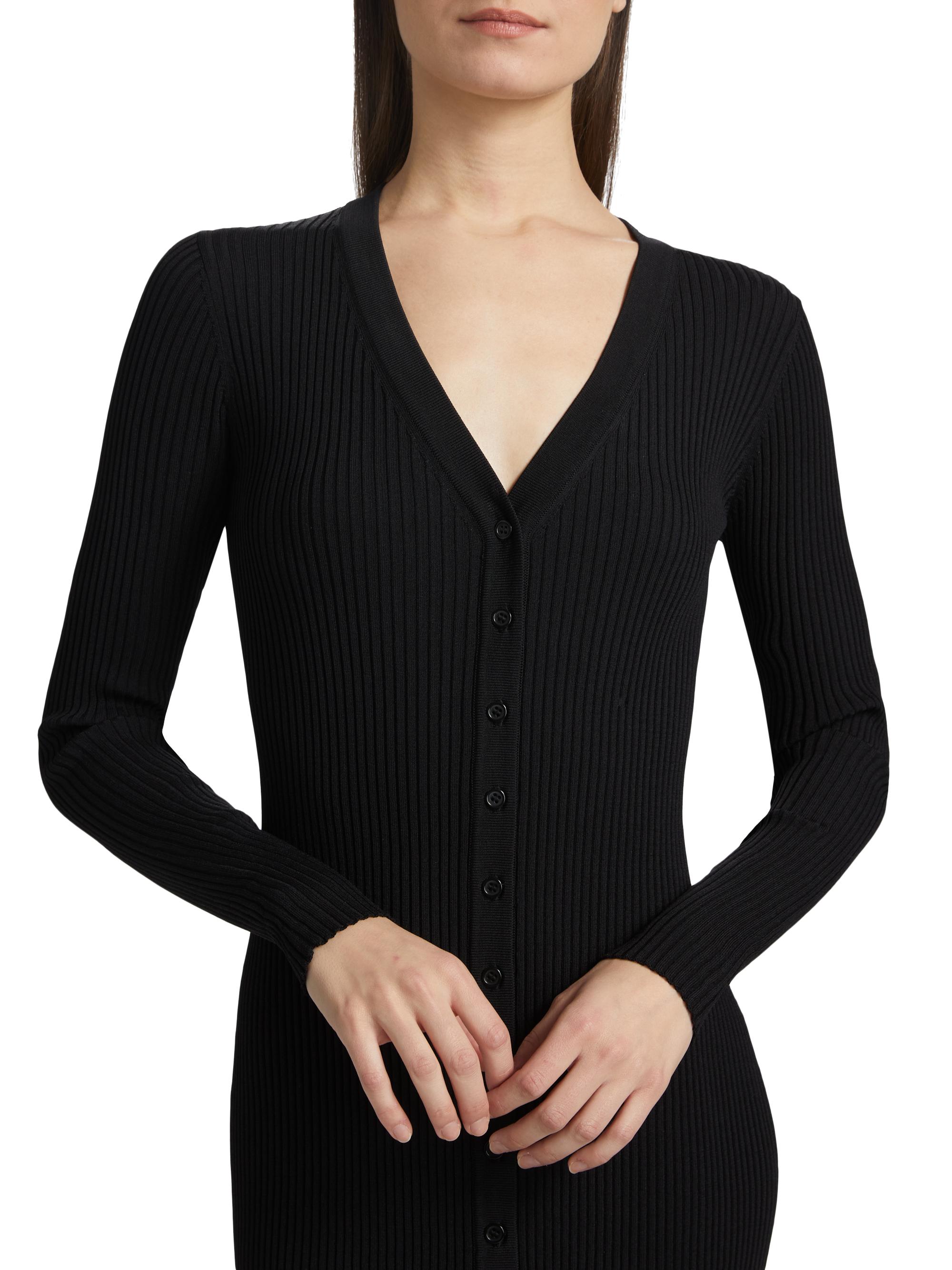 strapless open back dress Fall Staple Ribbed Sweater Maxi Dress: Black main image 0
