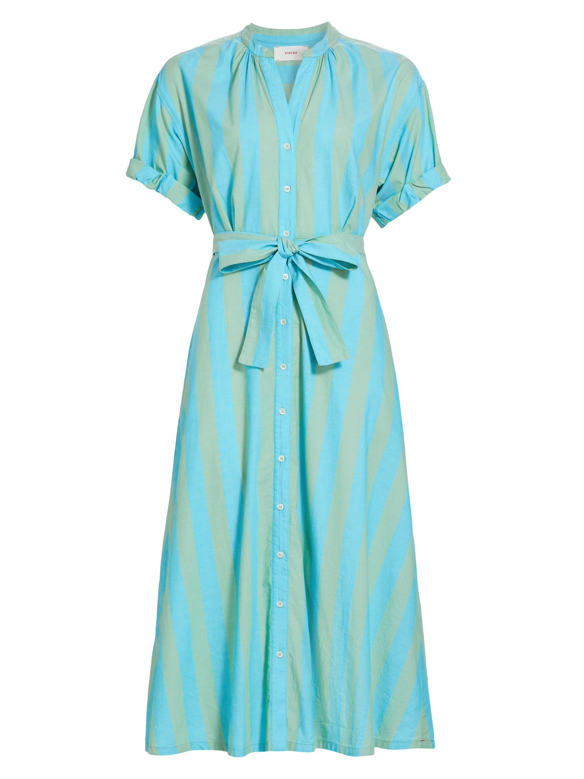 XÍRENA Women's Liora Striped Cotton Midi-Dress - Sea Breeze