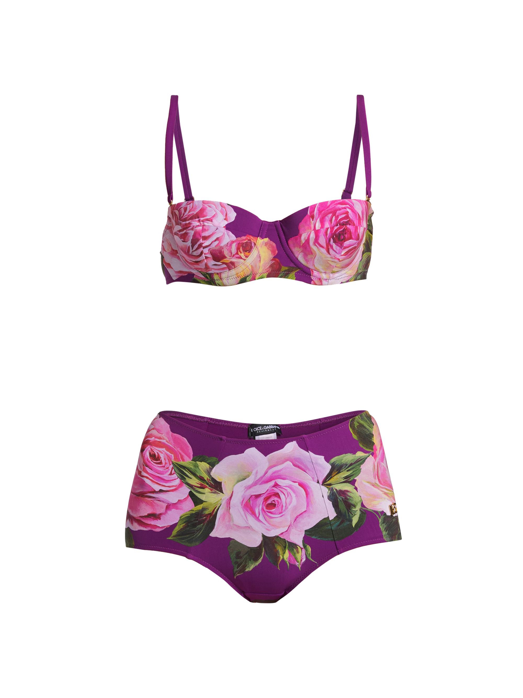 Dolce & Gabbana Women's Padded Balconette & High-Waisted Bikini Set - Rose Rosa Viola