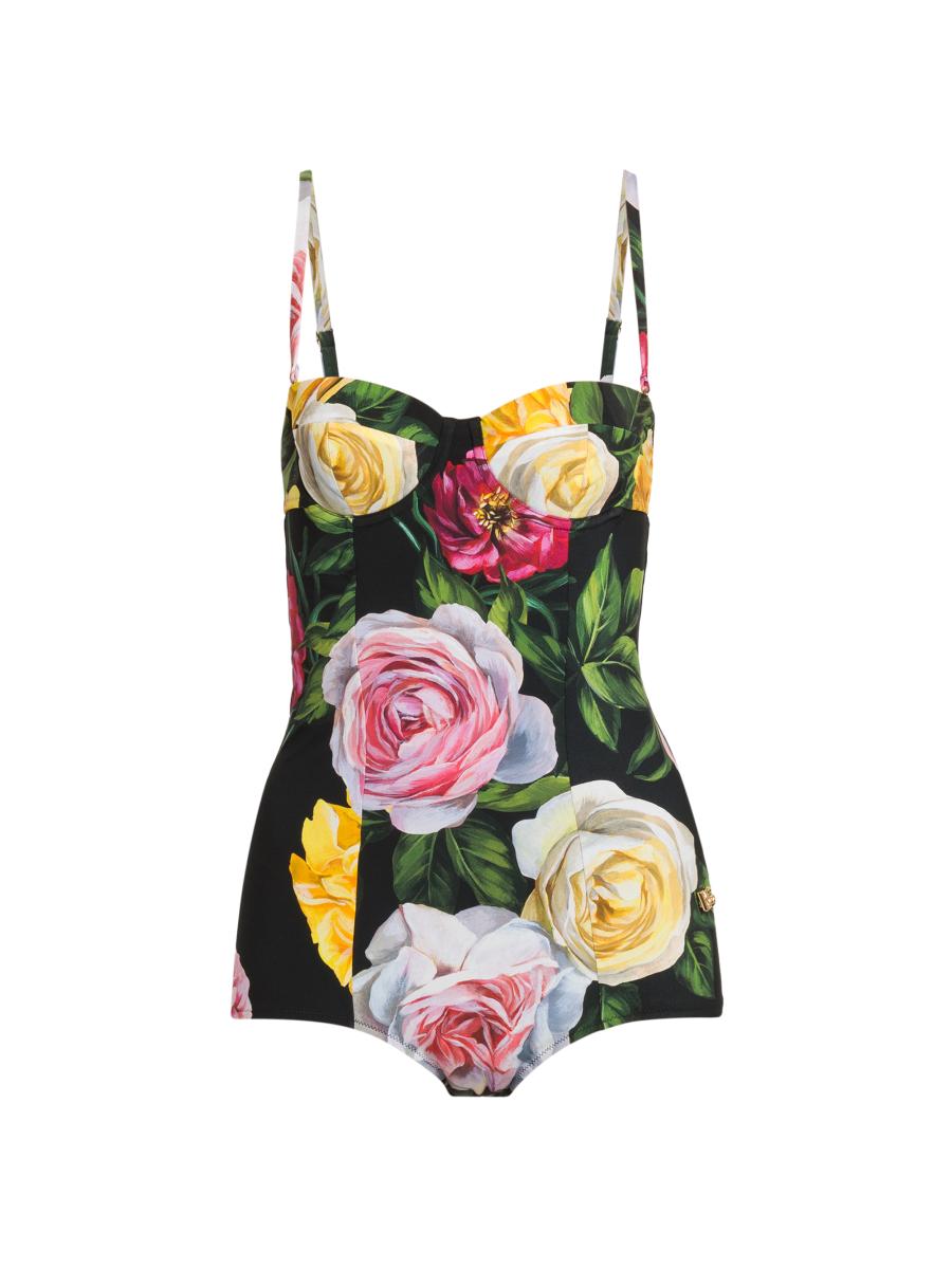Dolce&Gabbana Peonie & Roses Retro One-Piece Swimsuit | Saks Fifth Avenue