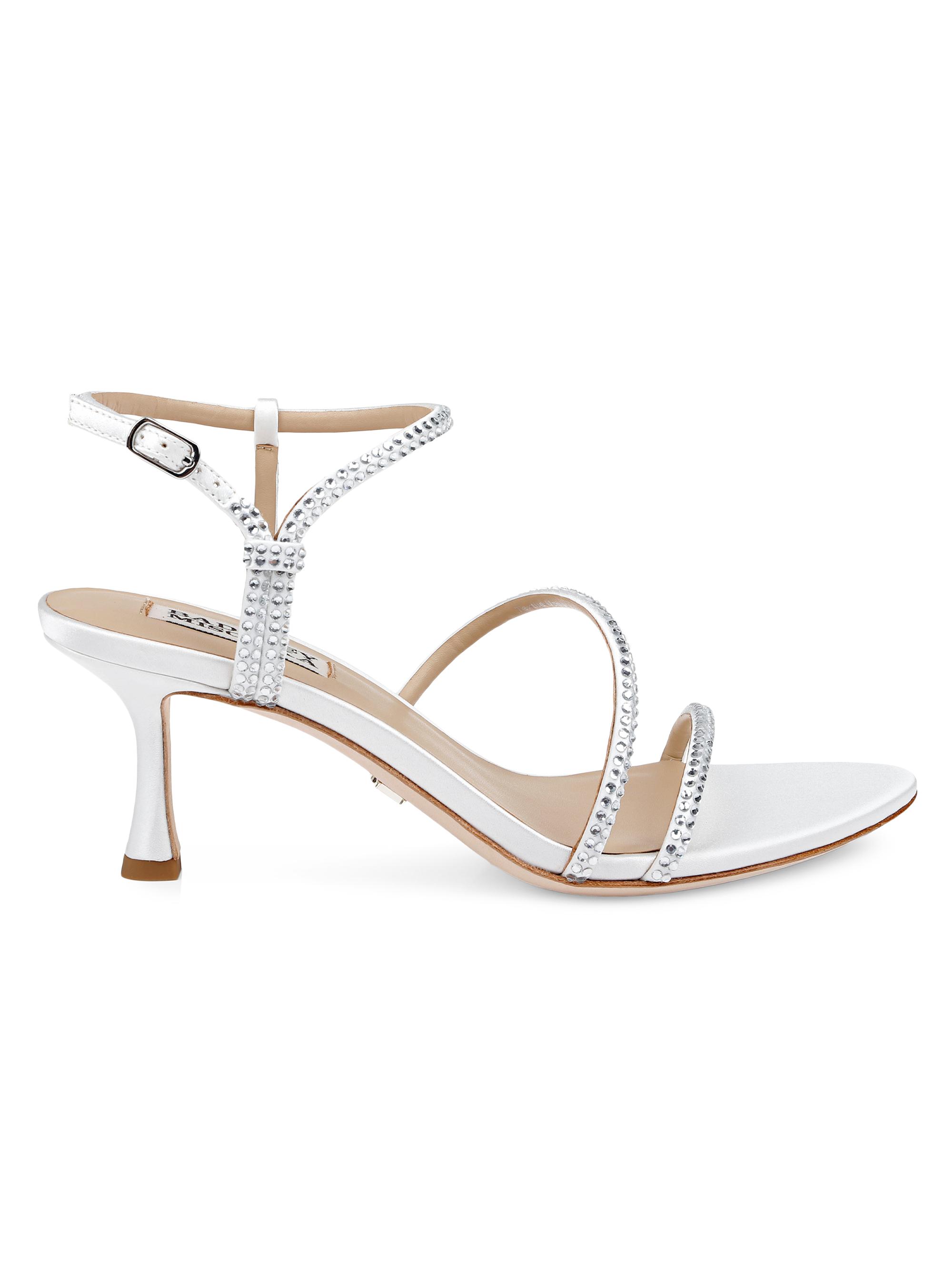 Badgley Mischka Women's Julianna 65MM Satin Sandals - White Satin