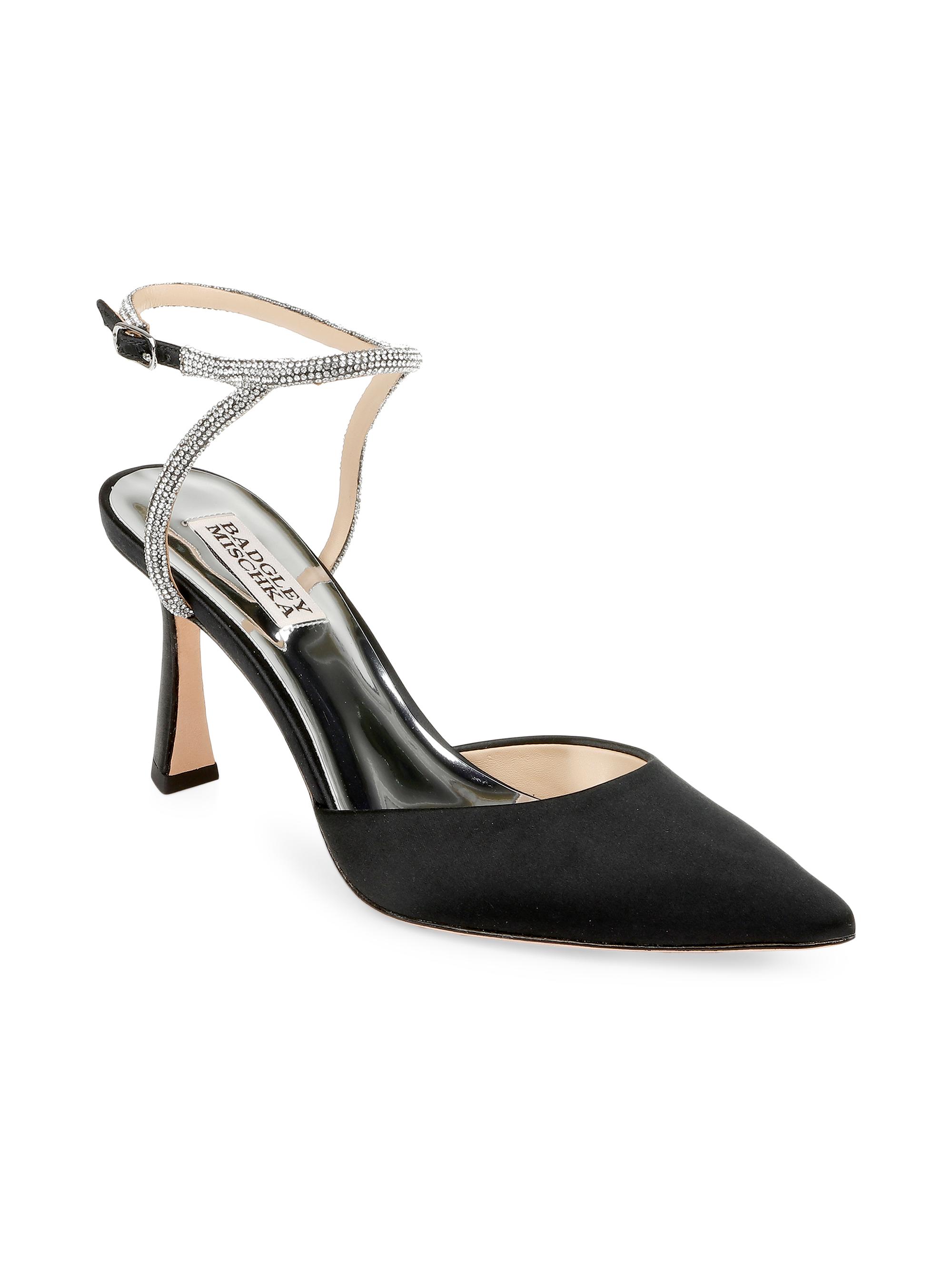 Badgley Mischka Kamilah 80MM Embellished Satin Pumps | Saks Fifth
