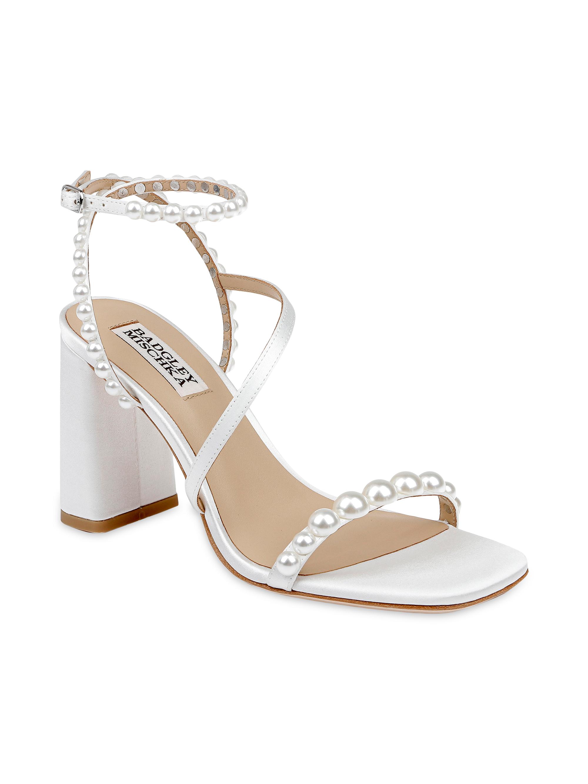 Badgley Mischka Jordyn 85MM Satin Embelllished Sandals Saks
