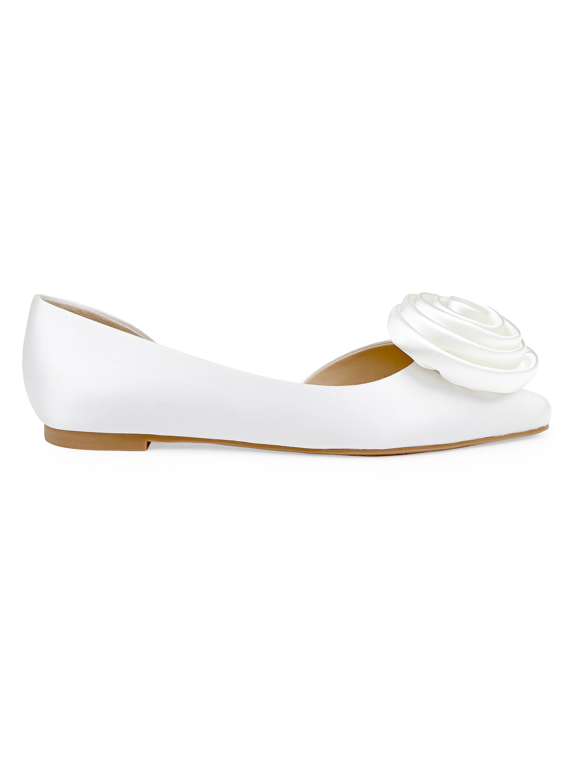 Badgley Mischka Women's Jana Satin D'Orsay Flats - White Satin