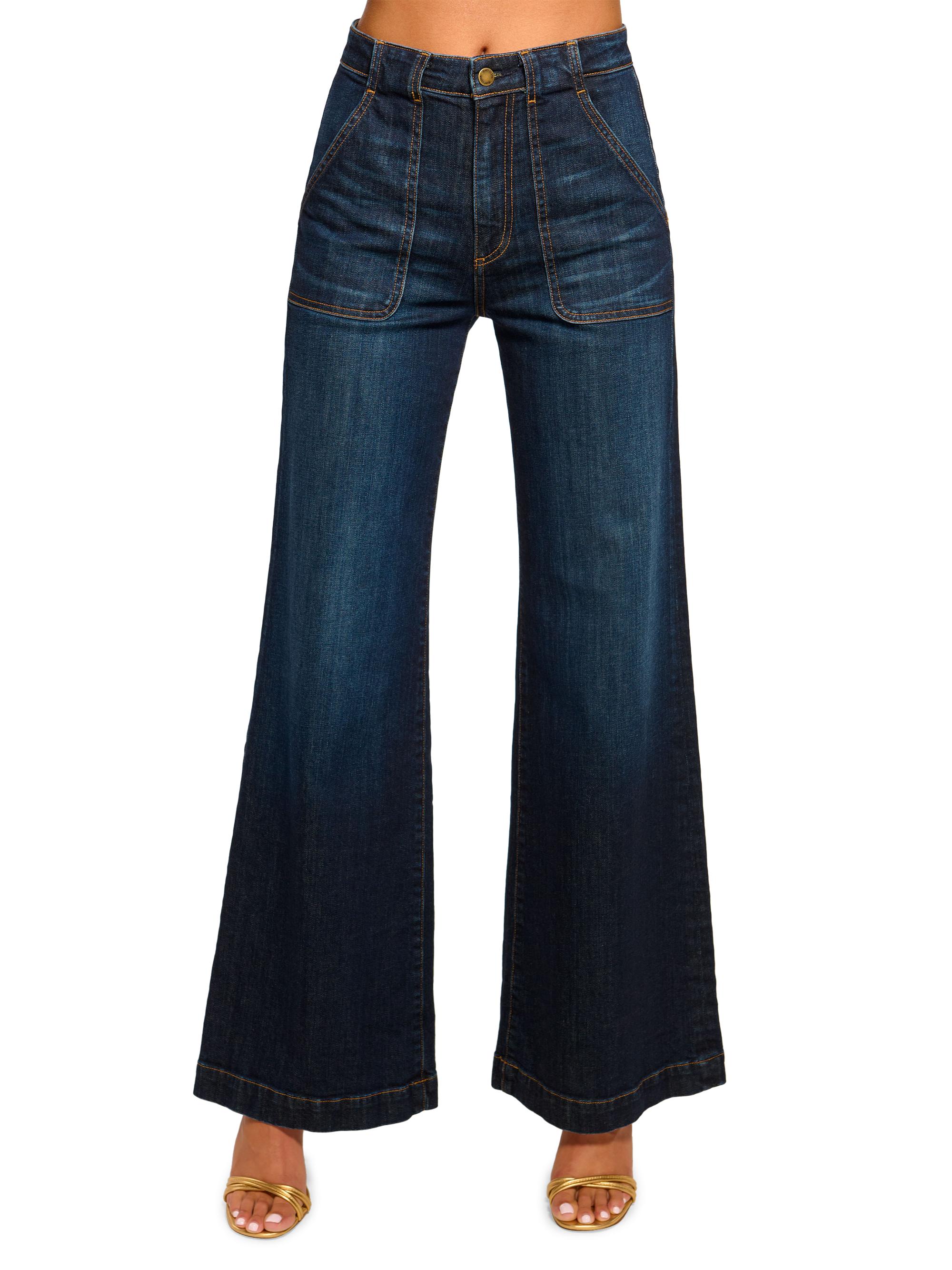 Ramy Brook Women's Theodora Wide-Leg Jeans - Dark Rinse