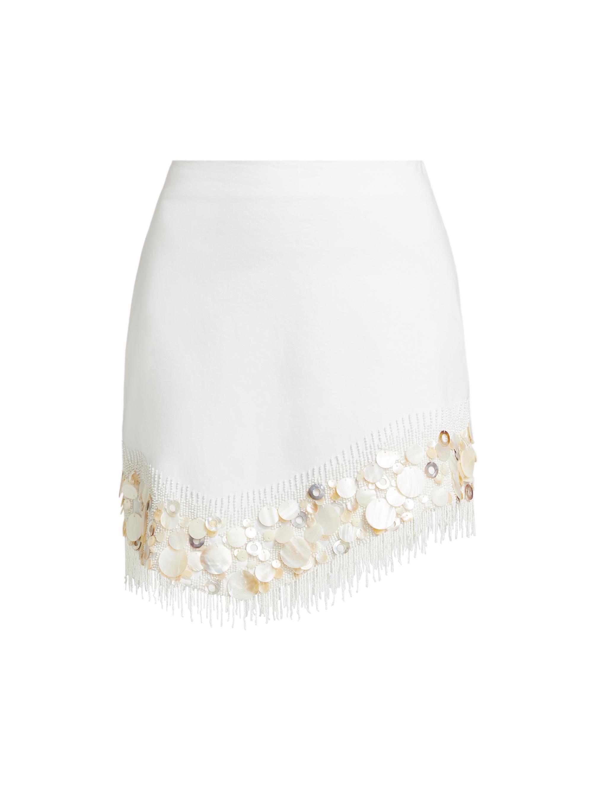 Amur Women's Nells Embellished Asymmetric Miniskirt - Mother Of Pearl