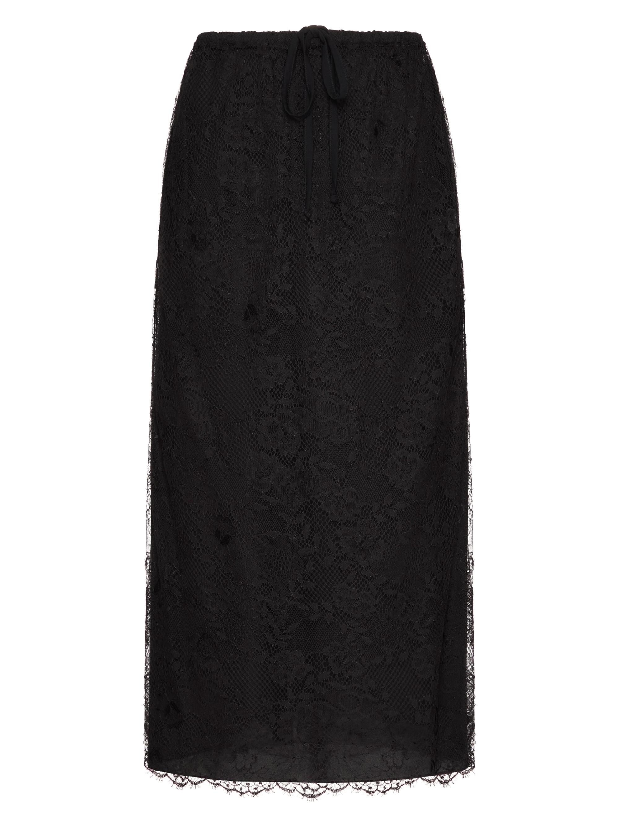 Valentino Garavani Women's Lace Midi Skirt - Black
