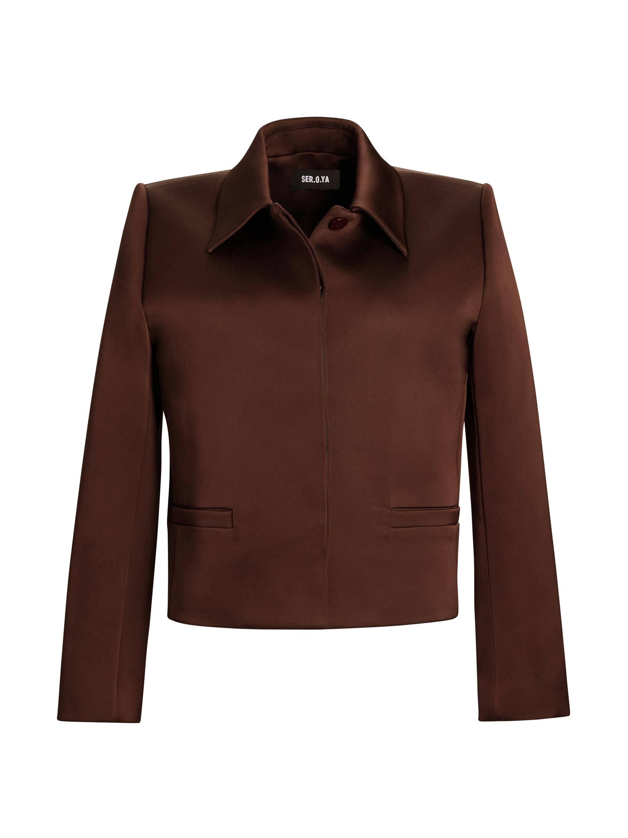 Ser.o.ya Women's Bex Satin Jacket - Ash Brown