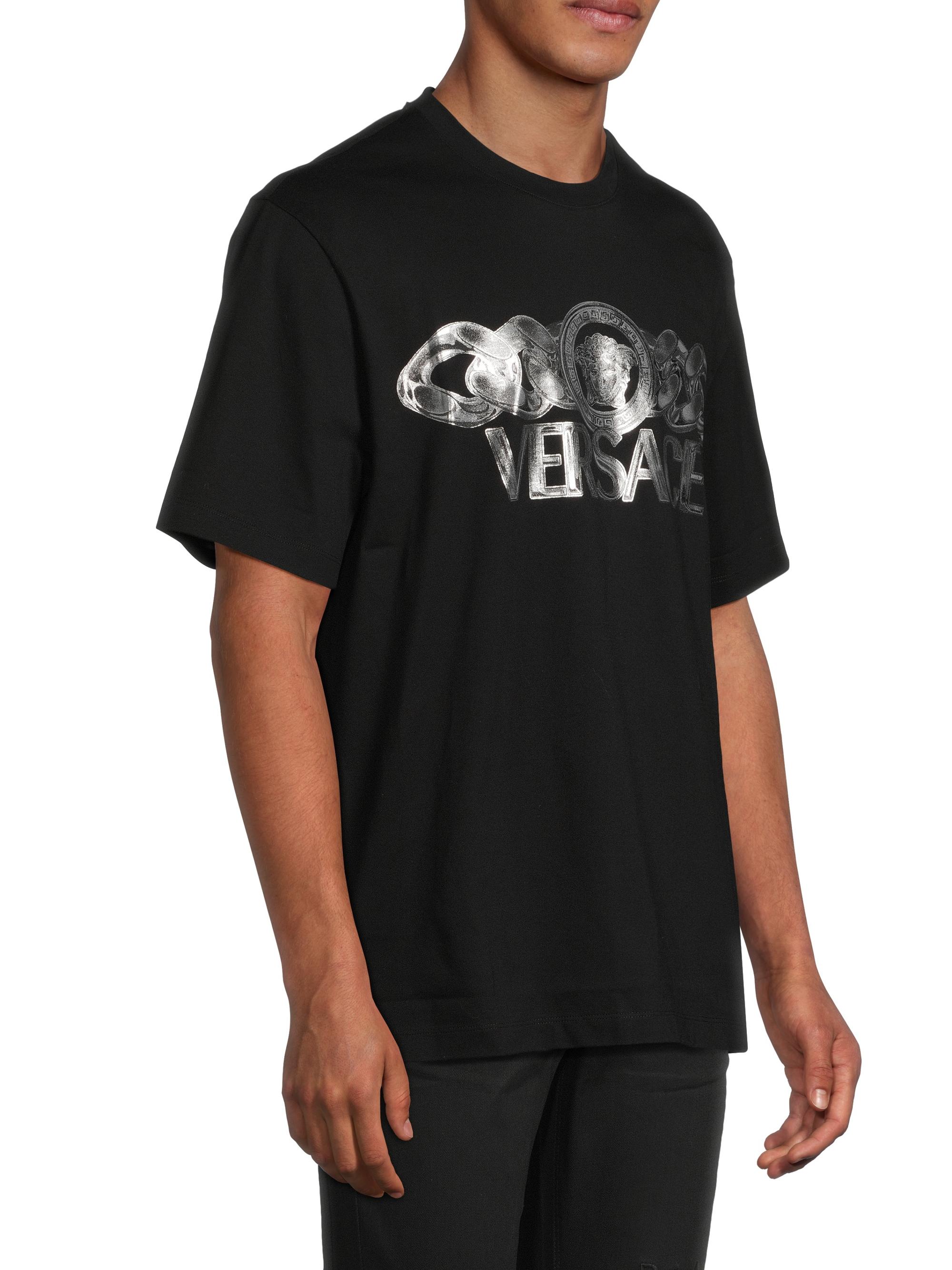 Versace Medusa on Chain Printed Crewneck T-Shirt | Saks Fifth Avenue