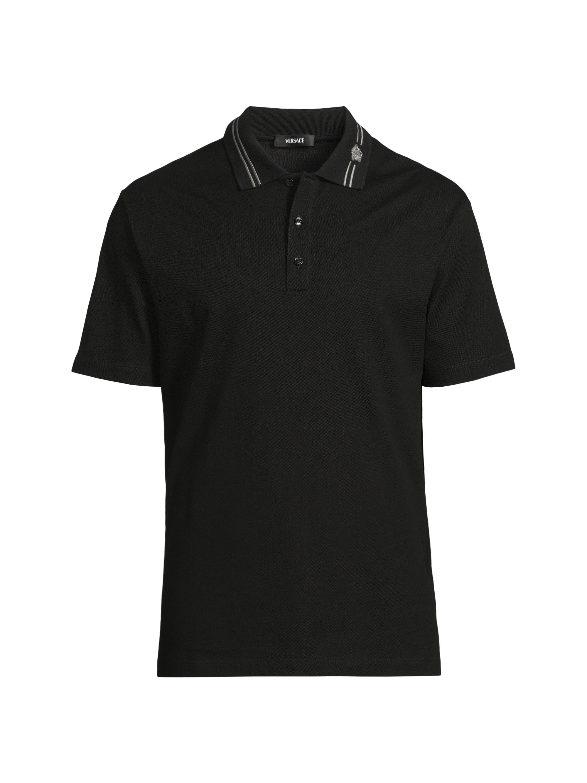 VERSACE メデューサ刺繍ポロシャツ 2025ハイブランドVERSACEメドゥーサ刺繍 ポロシャツ コーデ