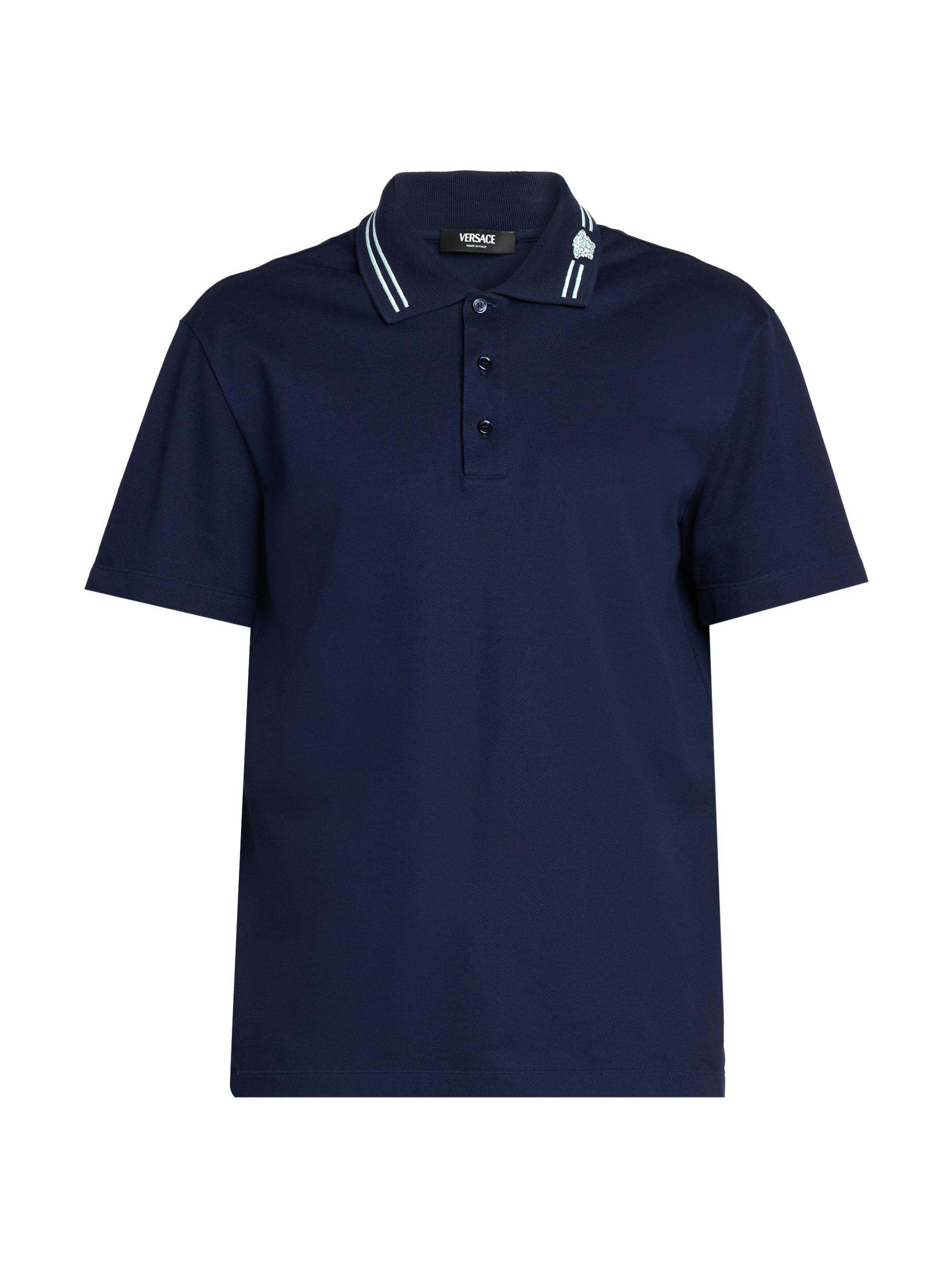 Versace Embroidered Quarter-Zip Polo Shirt | Saks Fifth Avenue