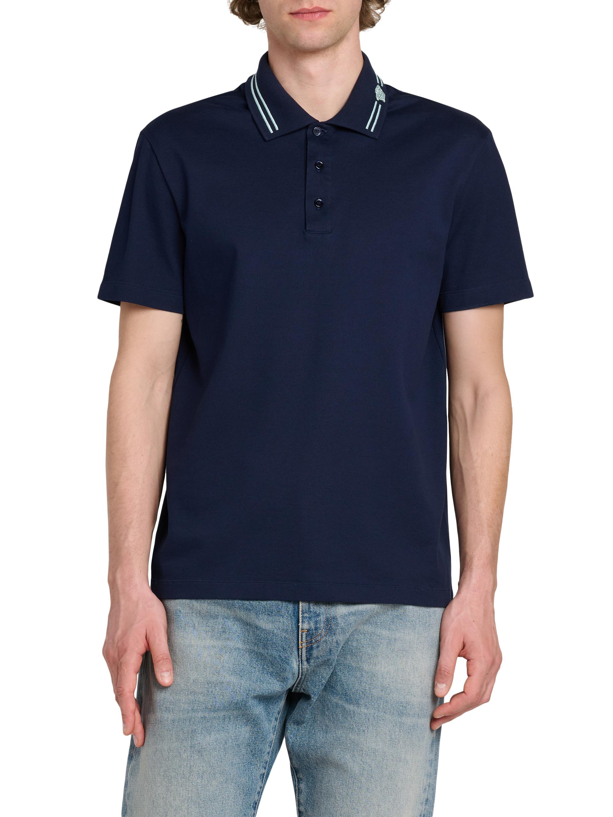 Versace Medusa Embroidered Pique Polo Shirt | Saks Fifth Avenue