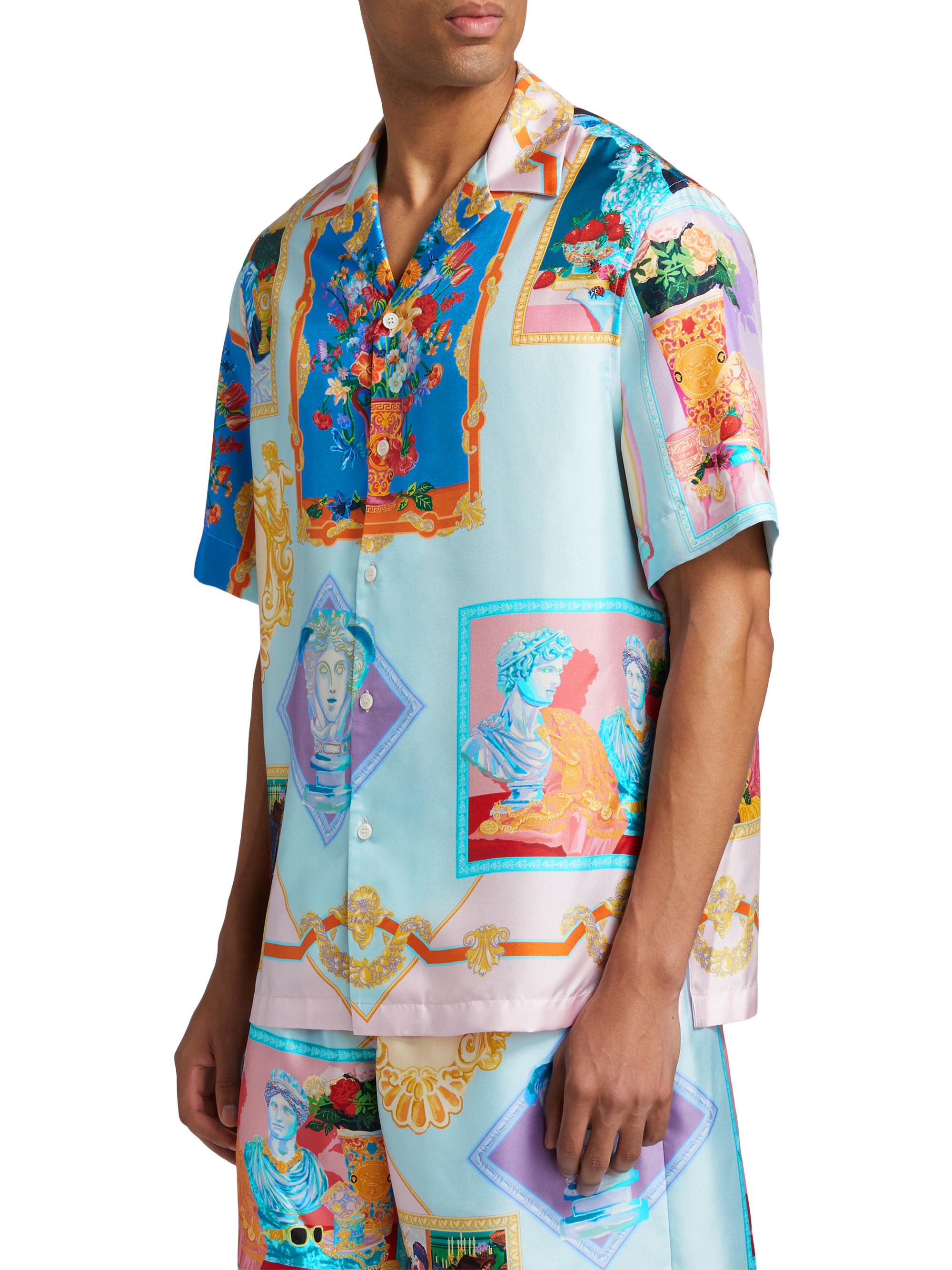 Versace S/S 2023 ノースリーブシャツ Versace Gallery Silk Twill Shirt | Saks Fifth Avenue