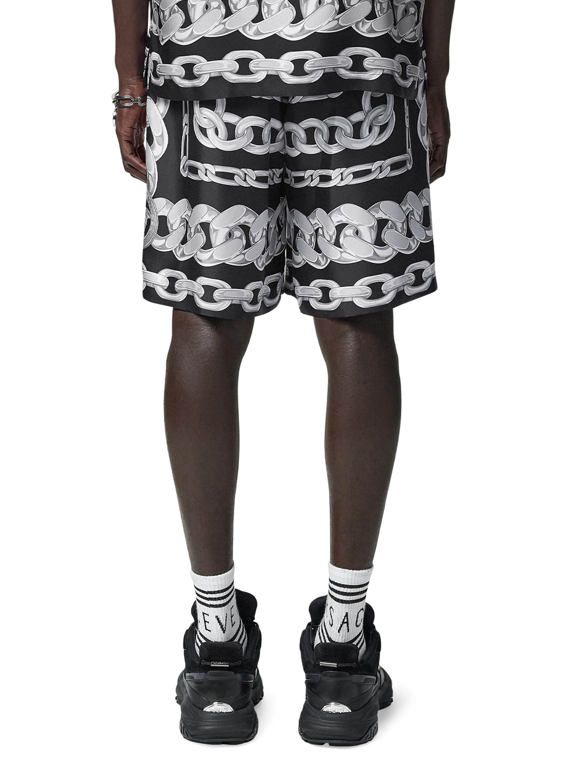 Versace Medusa Chains Print Silk Twill Shorts | Saks Fifth