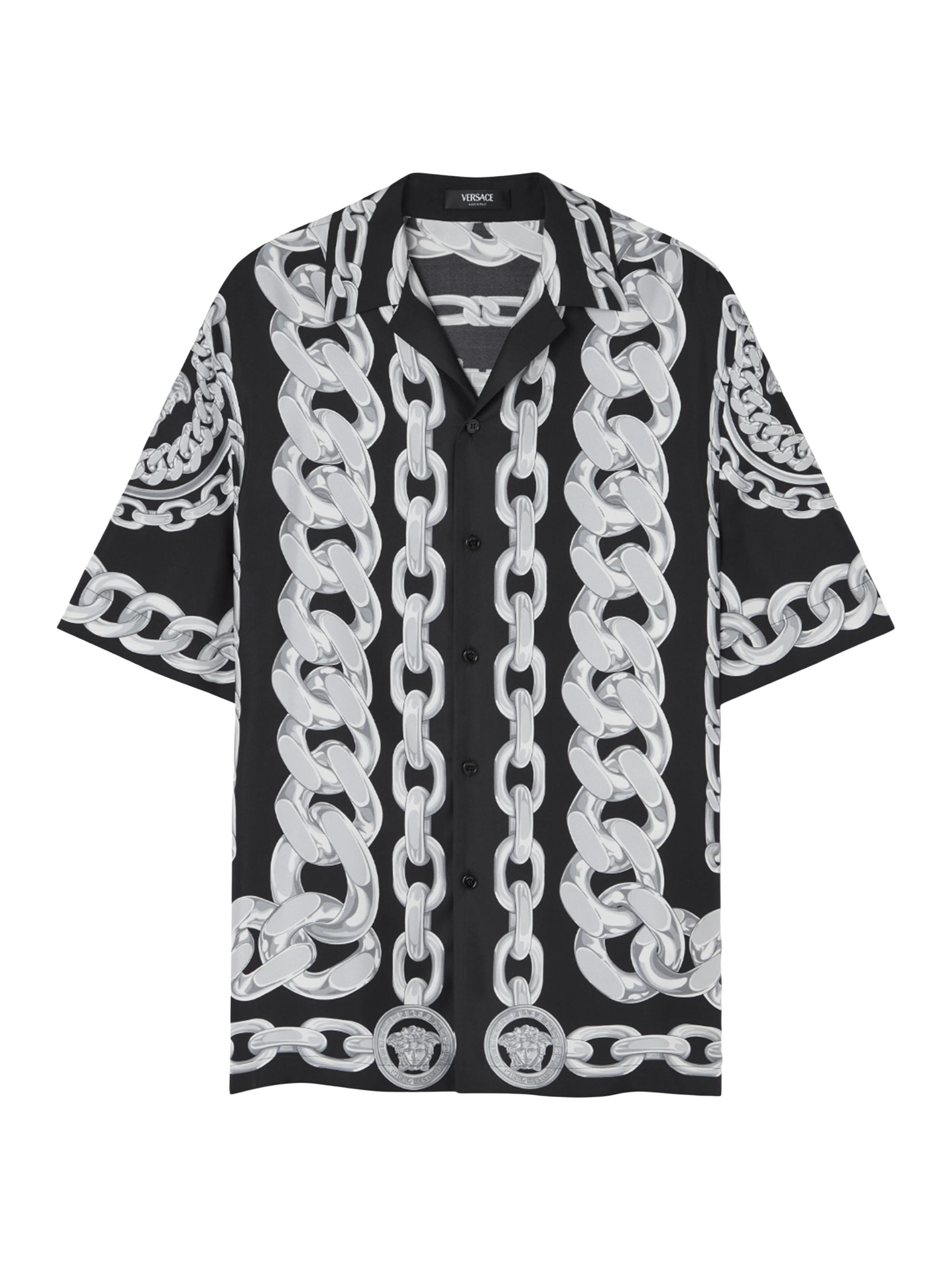 Versace シャツ Versace Medusa Chains Print Silk Twill Shirt | Saks Fifth Avenue