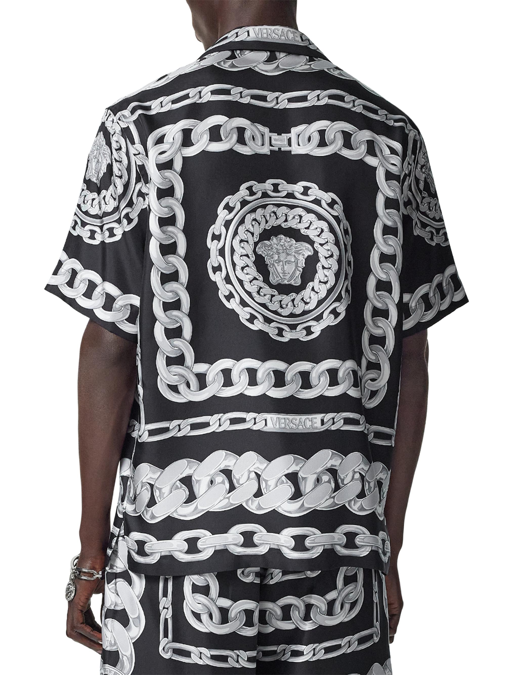 Versace Medusa Chains Print Silk Twill Shirt | Saks Fifth Avenue