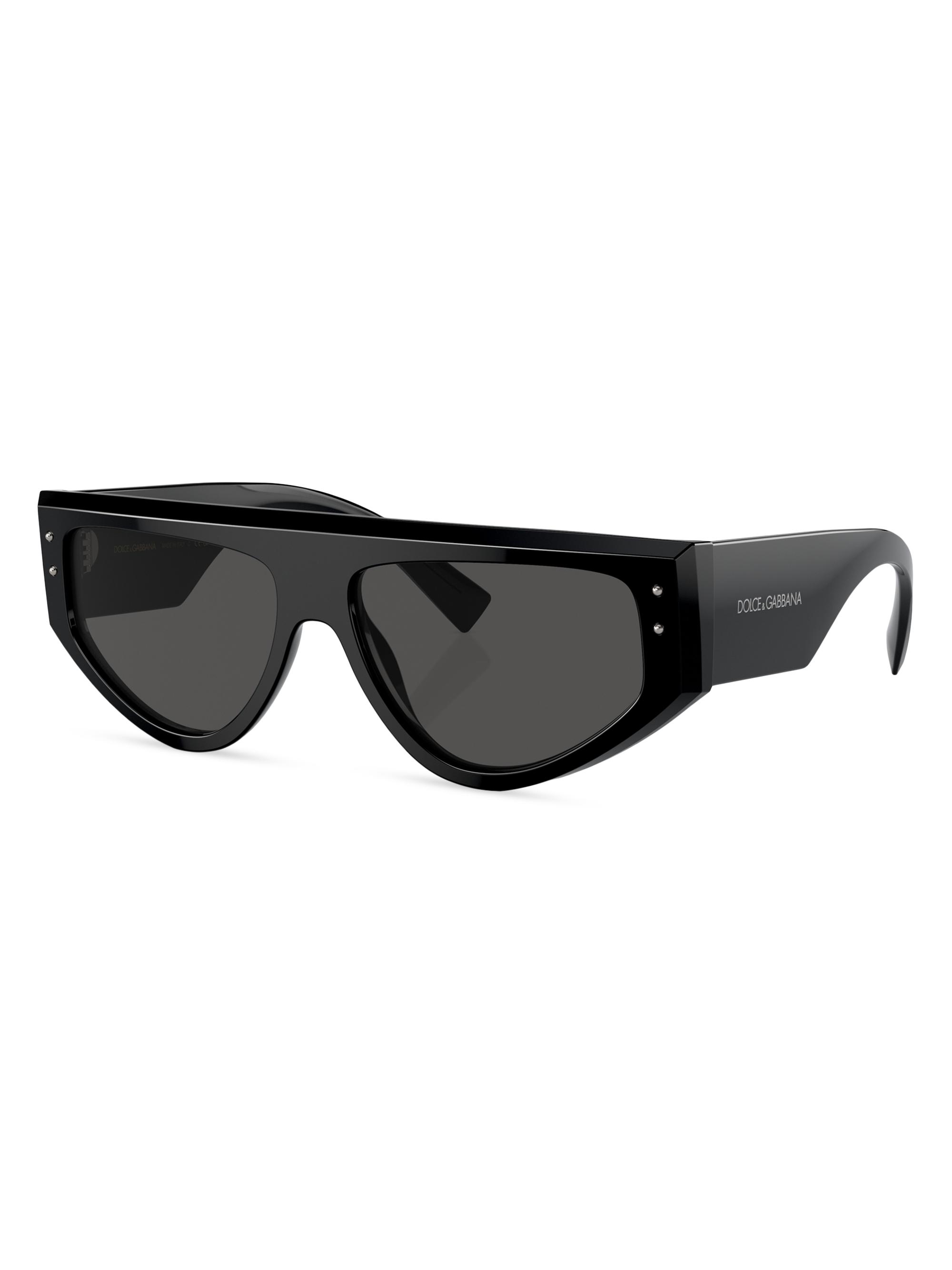 Dolce & Gabbana 57MM Rectangular Sunglasses - Dark Grey Black