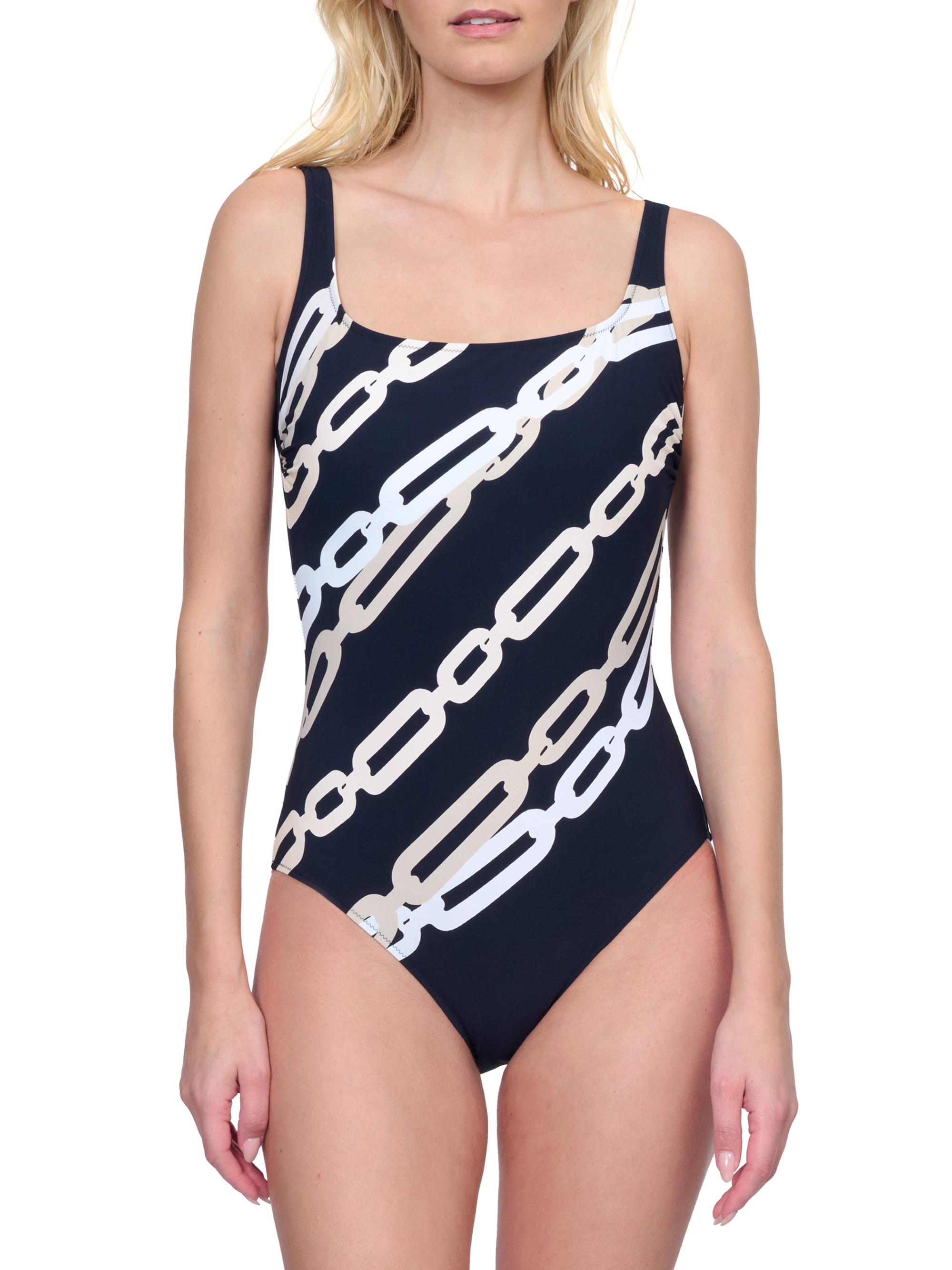 Gottex Swimwear Women's Bejeweled One-Piece Swimsuit - Black White Cream