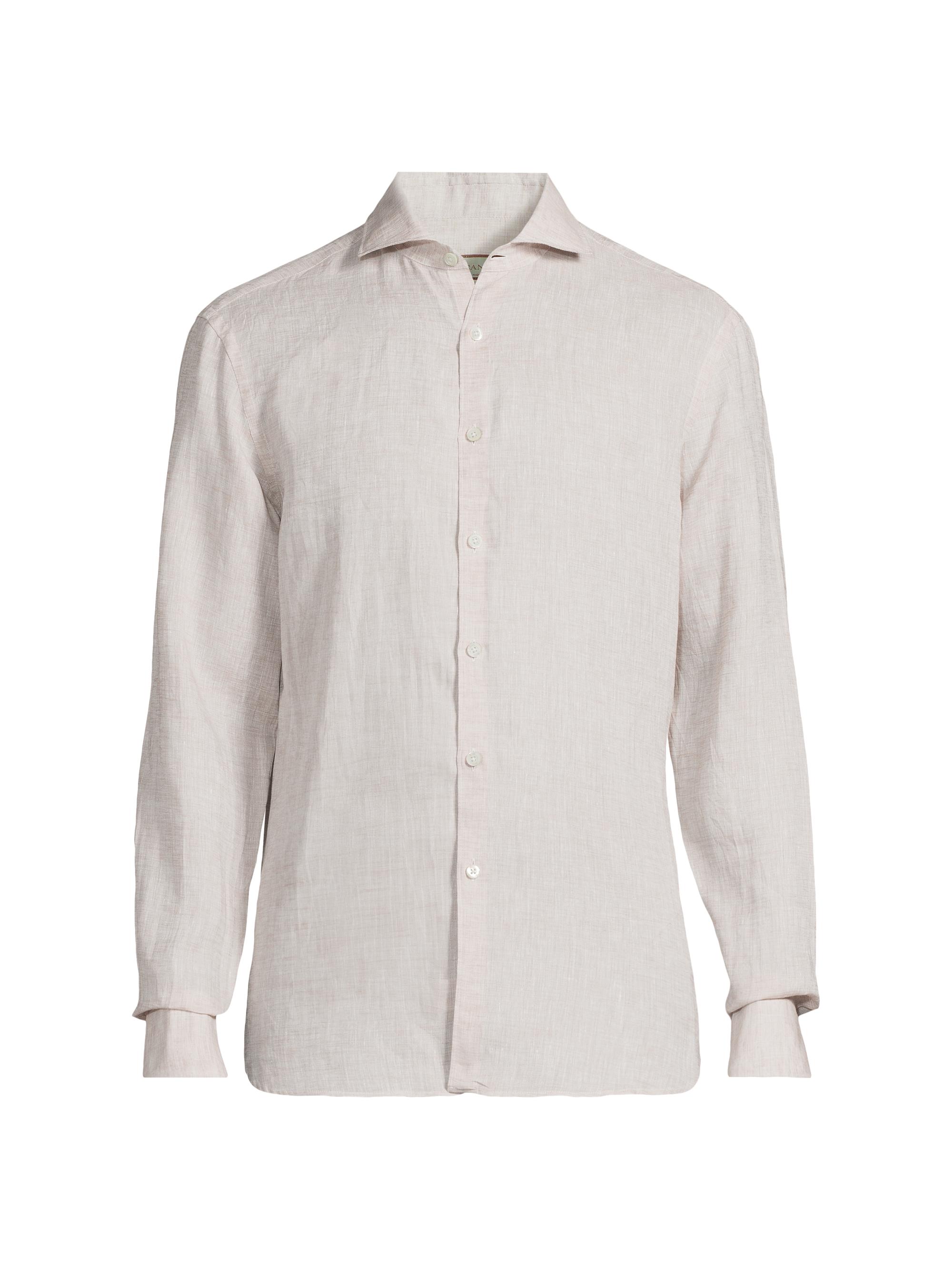 Emporio Armani Linen-Cotton Button-Front Shirt | Saks Fifth Avenue