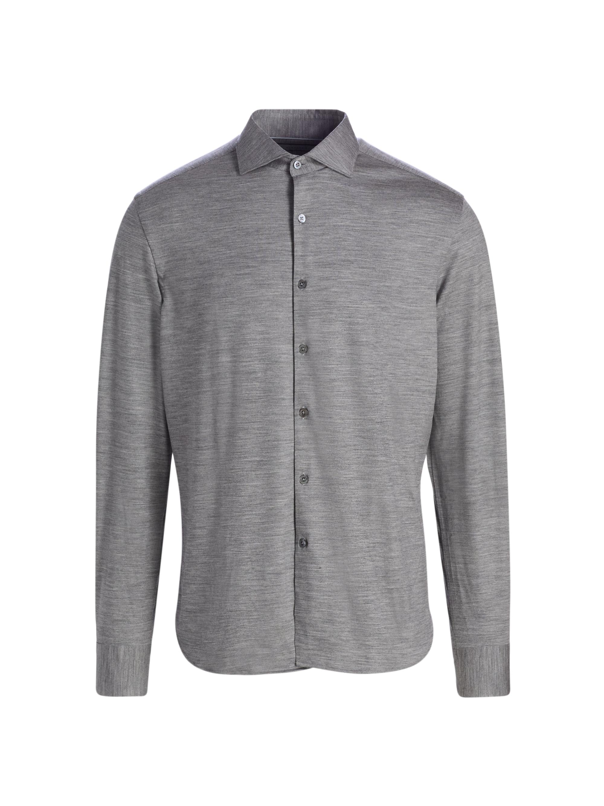 Canali Men's Jersey Sport Shirt - Grey