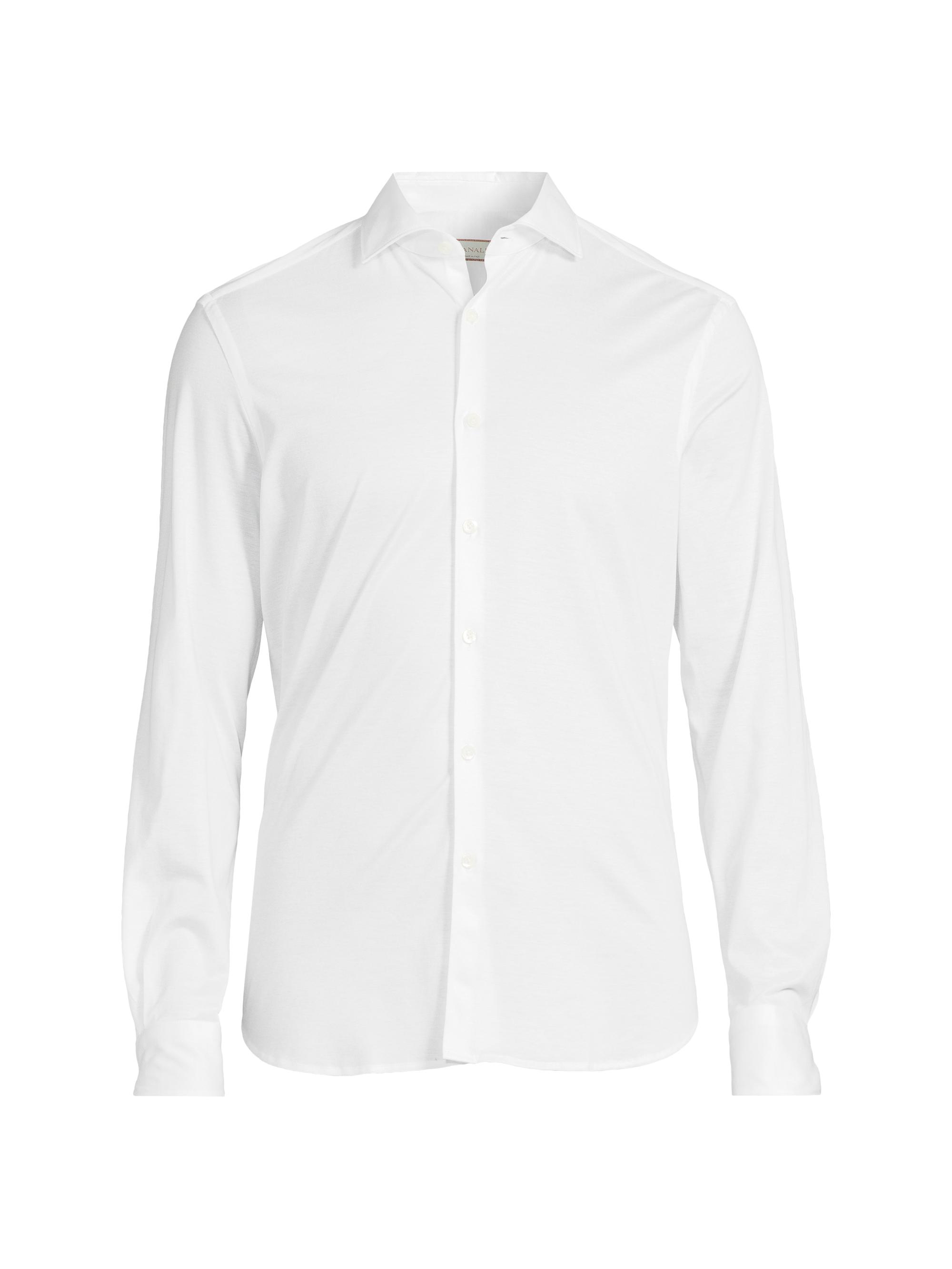 Canali Men's Jersey Sport Shirt - White