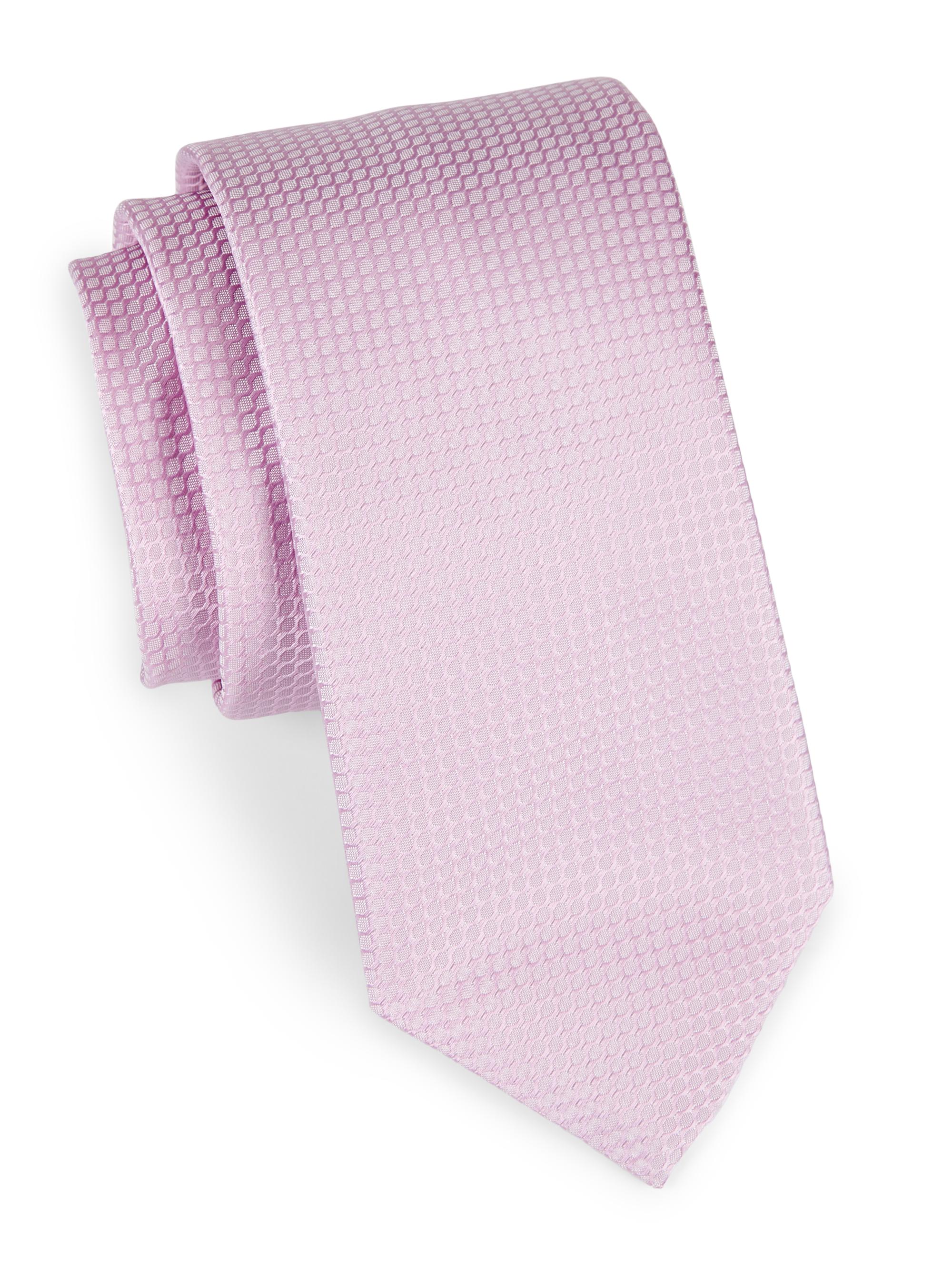 Canali Men's Neat Geometric Silk Tie - Pink