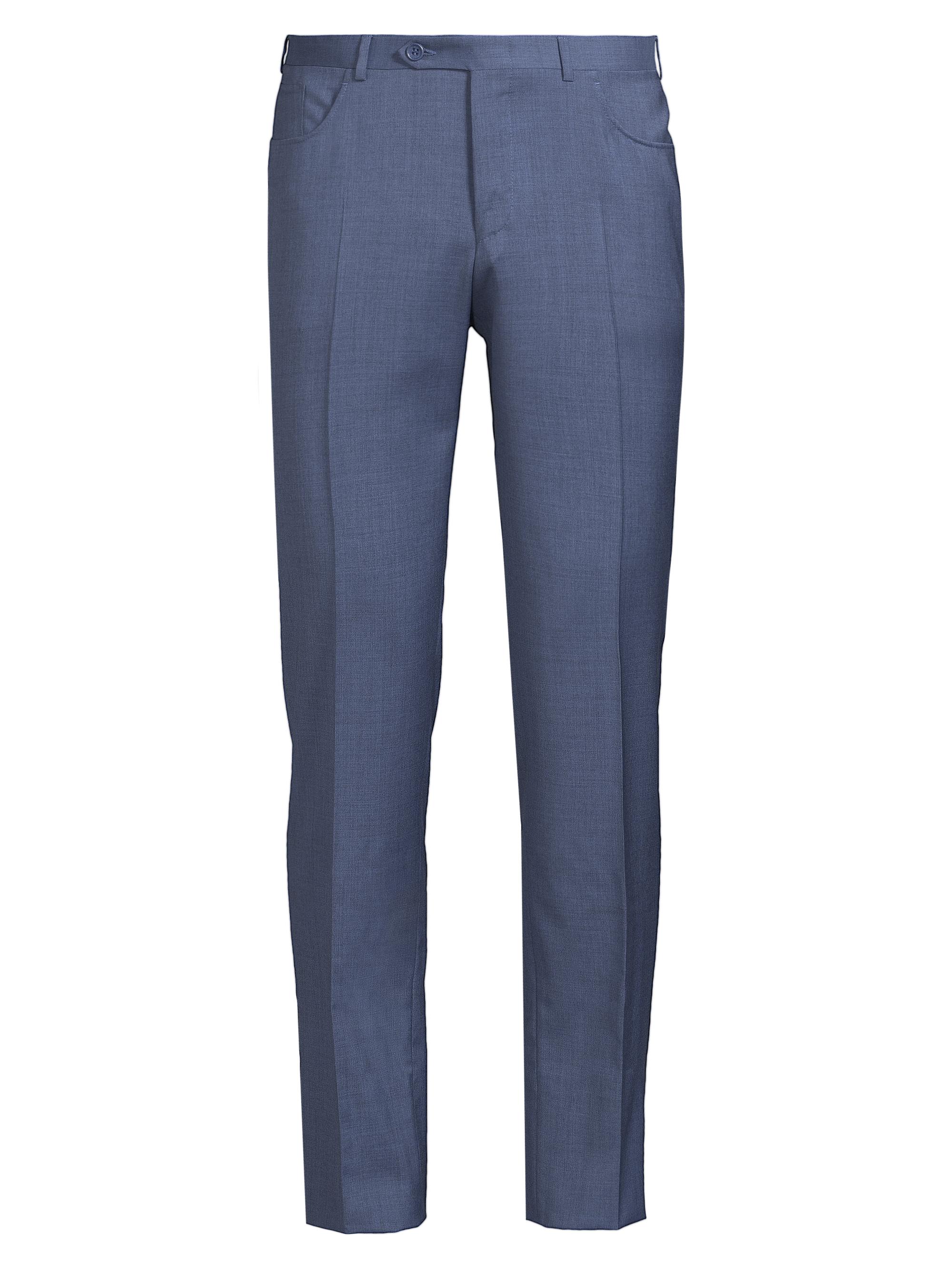 Canali Men's Classic Solid Dress Trousers - Blue