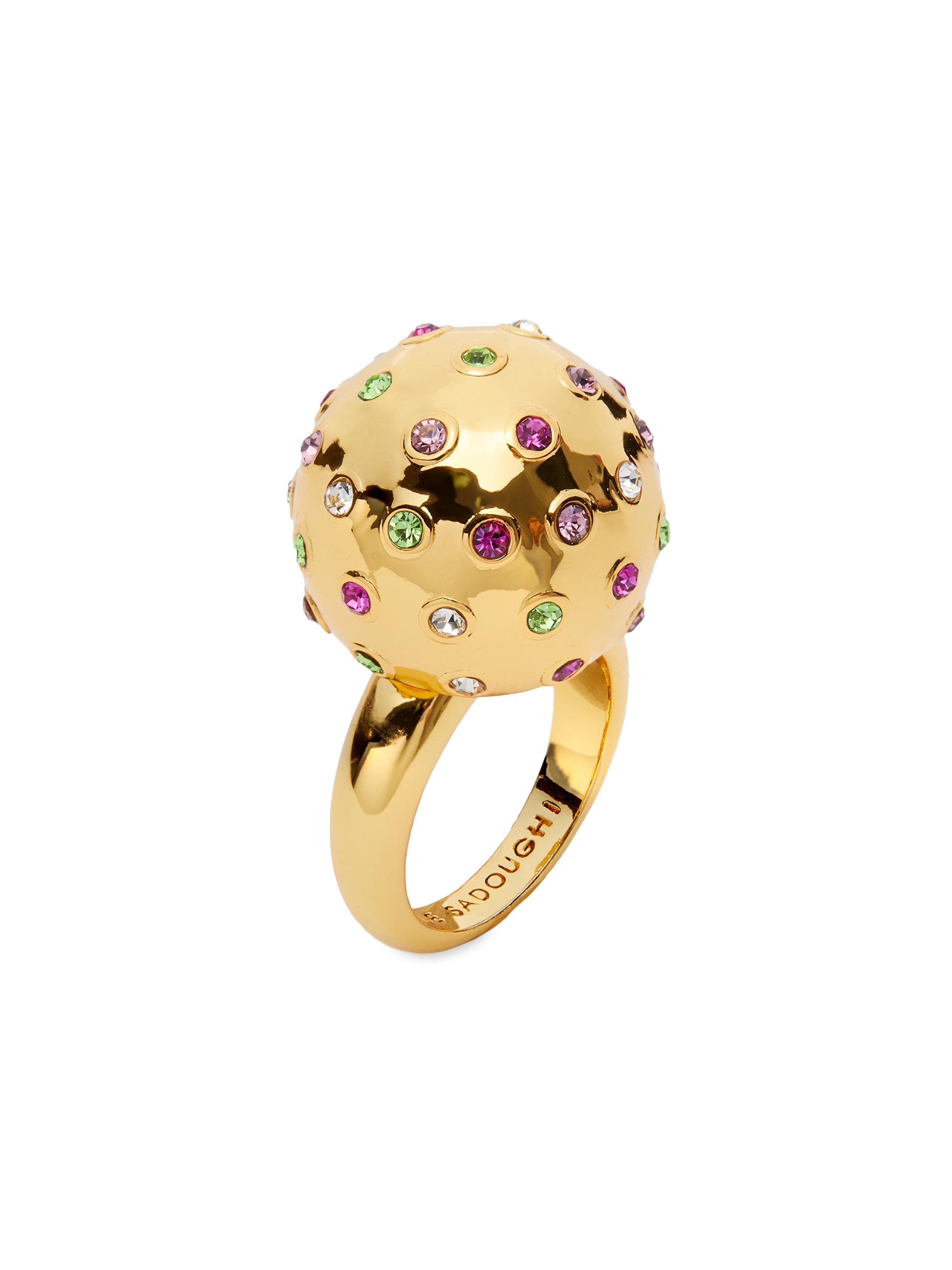 Lele Sadoughi Women's Dome 14K-Gold-Plated & Crystal Ring - Jeweled Meadow