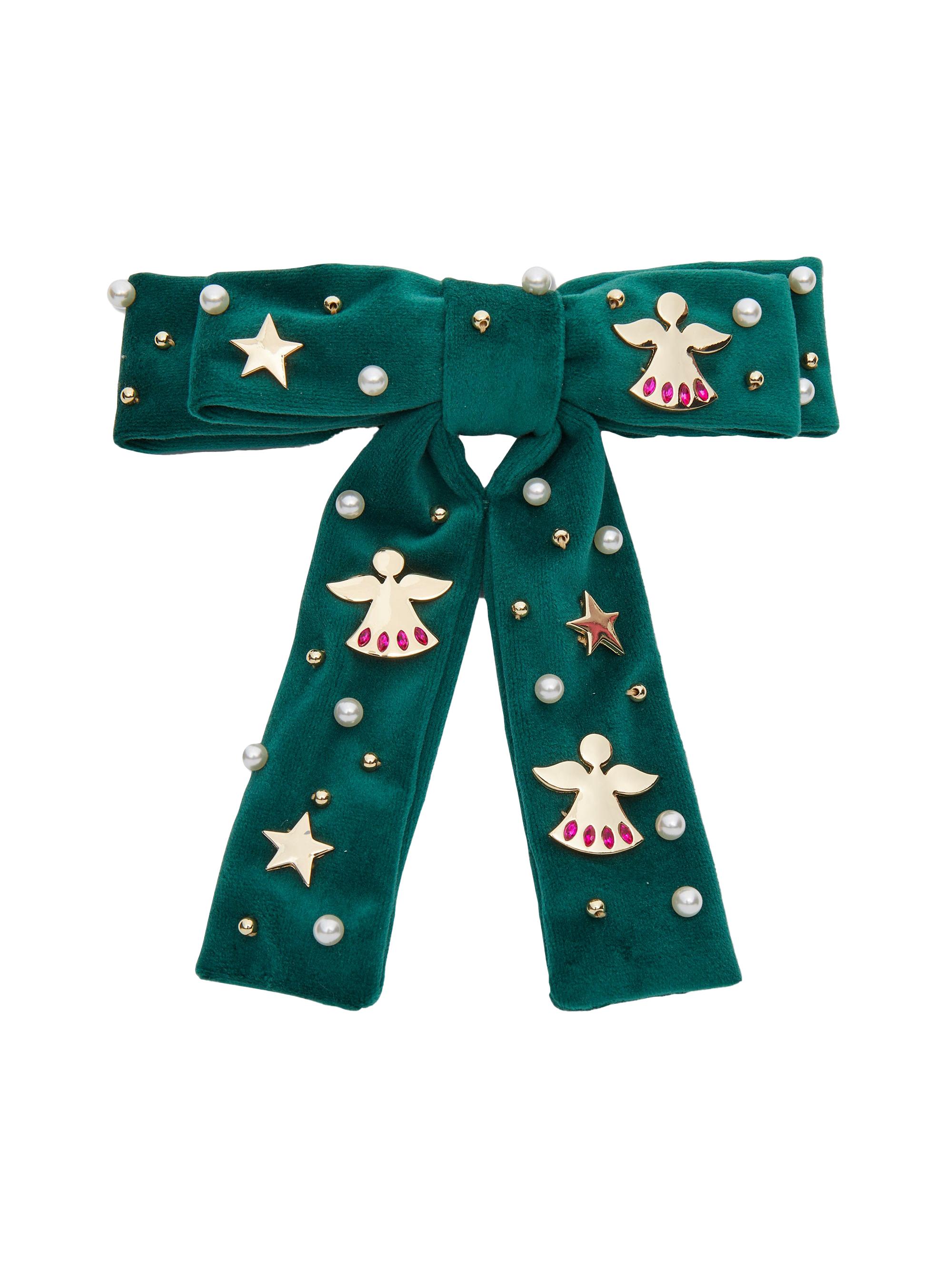 Lele Sadoughi Women's Antoinette Angel Bell Bow Barrette - Forest Green