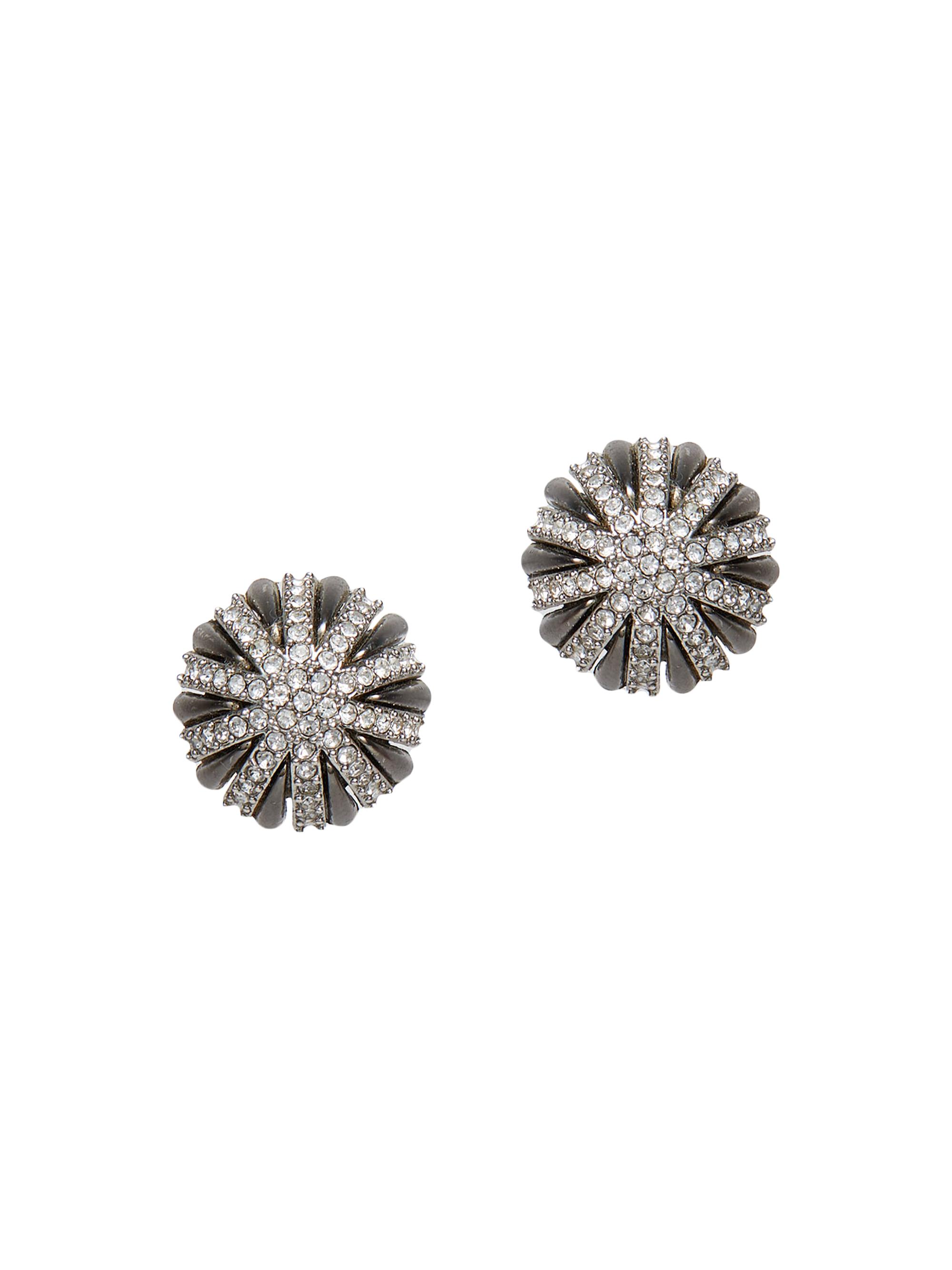 Lele Sadoughi Women's Deco Silvertone, Hematite-Plated & Crystal Stud Earrings - Jet