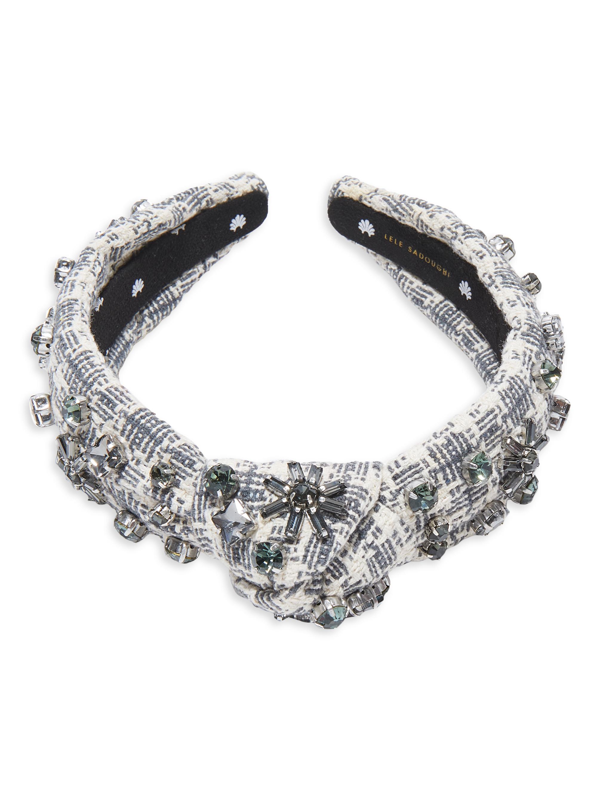 Lele Sadoughi Women's Crystal Snowflake Knotted Headband - Charcoal Stitch