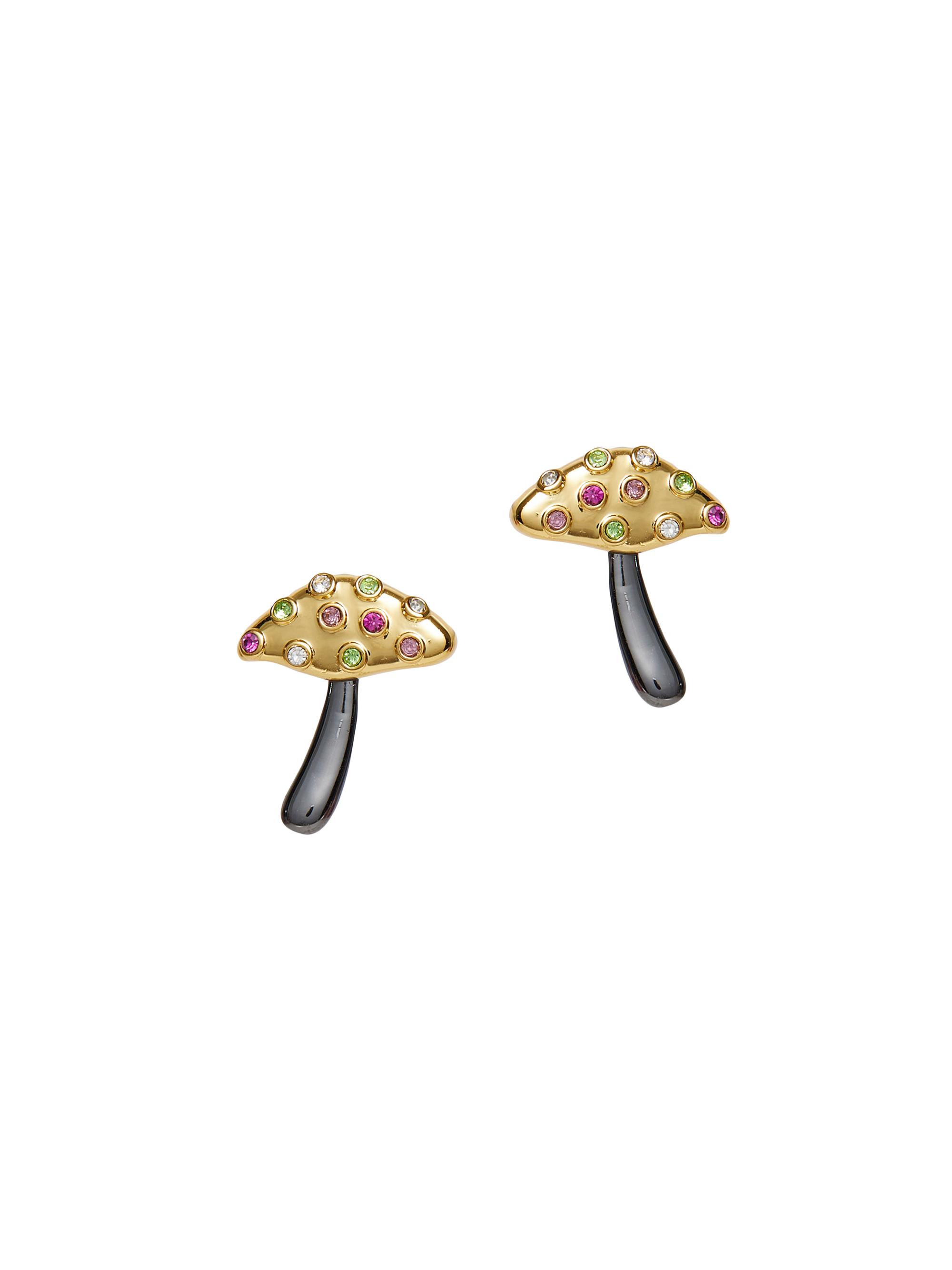 Lele Sadoughi Women's Mushroom Button 14K-Gold-Plated, Hematite-Plated & Crystal Earrings - Jeweled Meadow