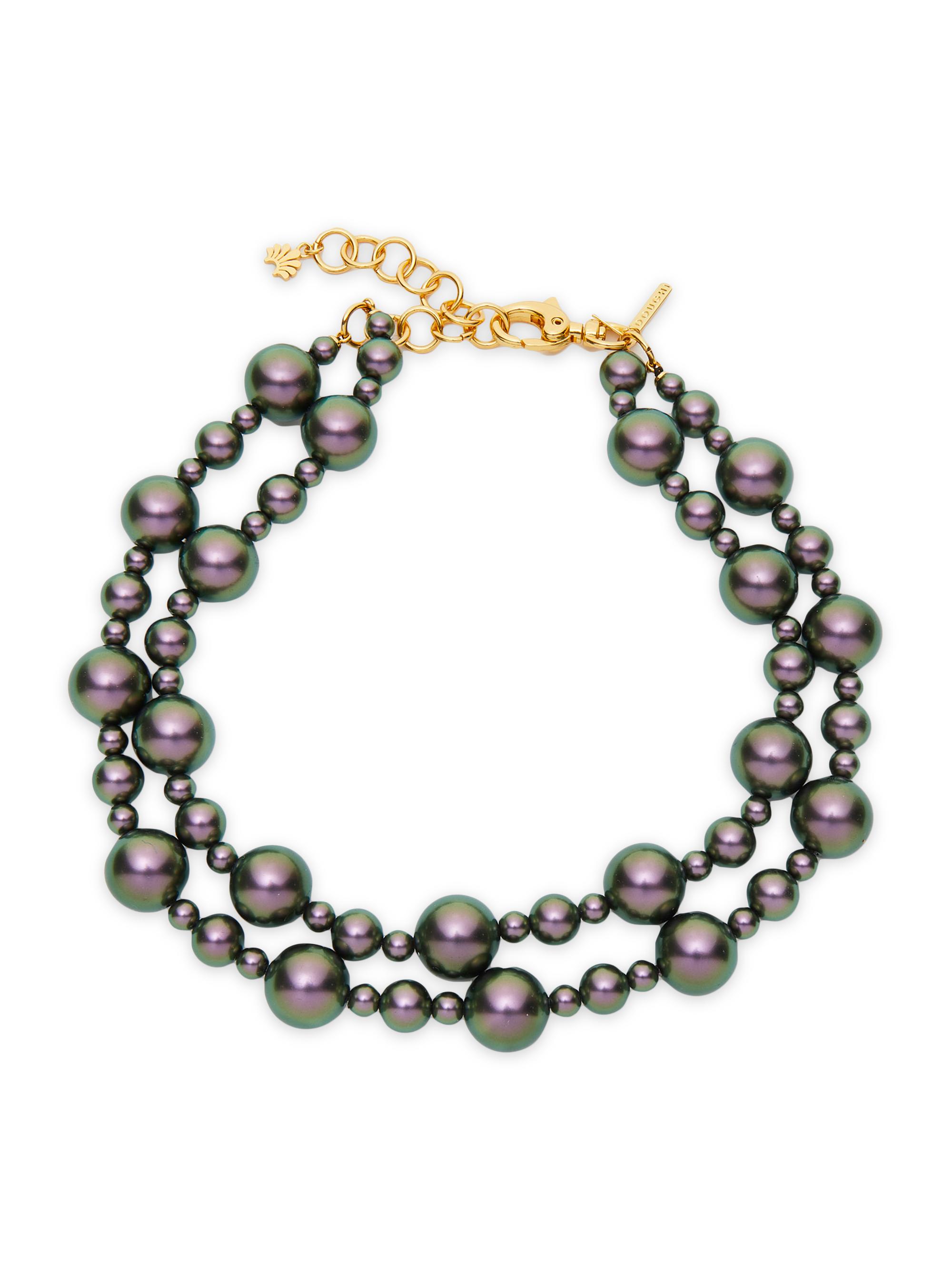 Lele Sadoughi Women's Jackie Double-Row 14K-Gold-Plated & Imitation Pearl Necklace - Tahitian Pearl
