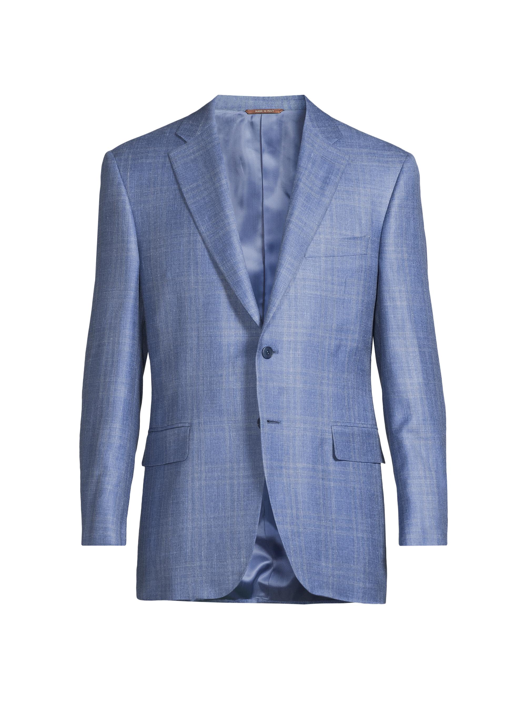 Canali Men's Scratch Wool-Silk-Linen Sportcoat - Blue