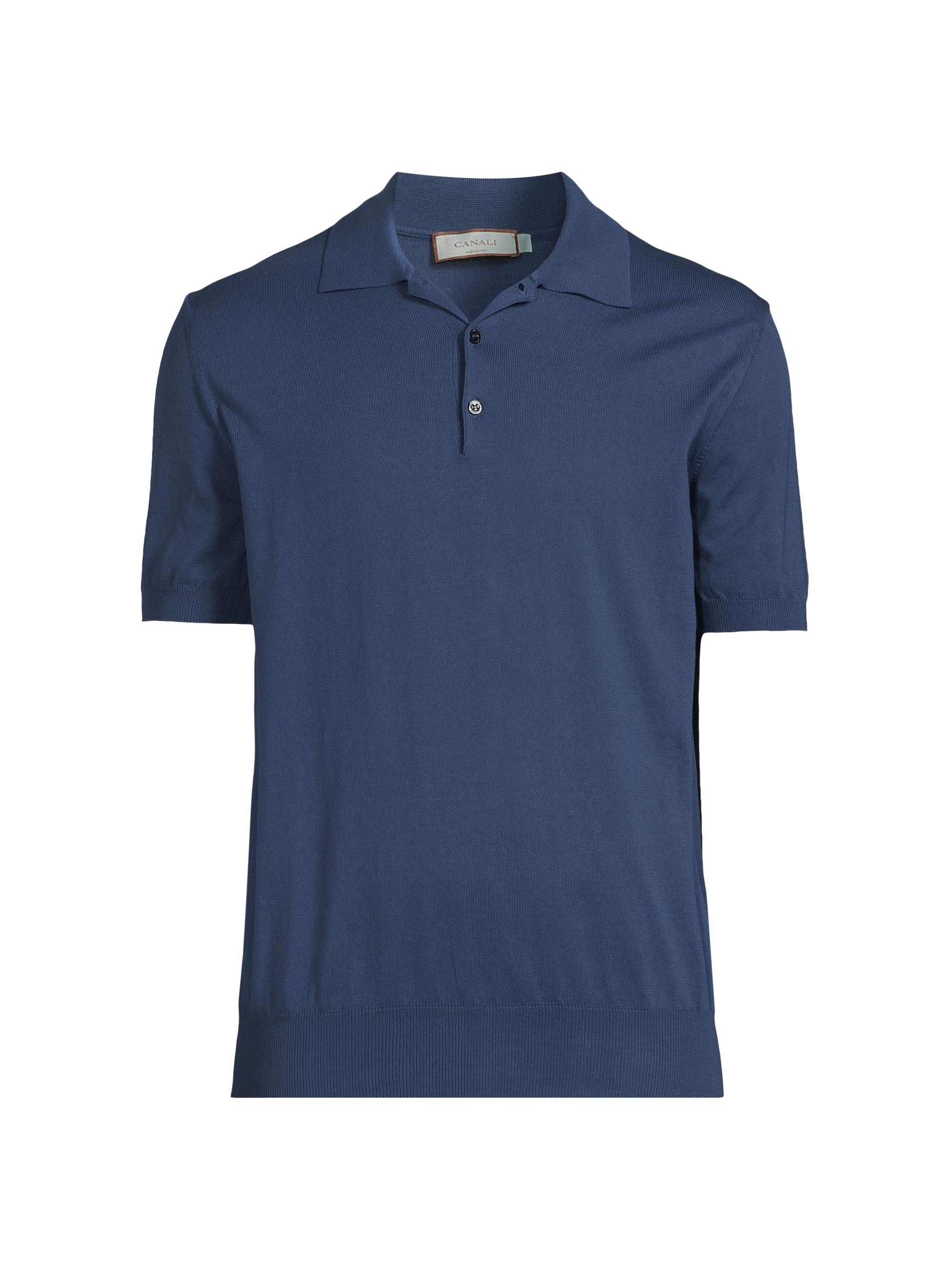 Canali Men's Cotton Polo Shirt - Blue