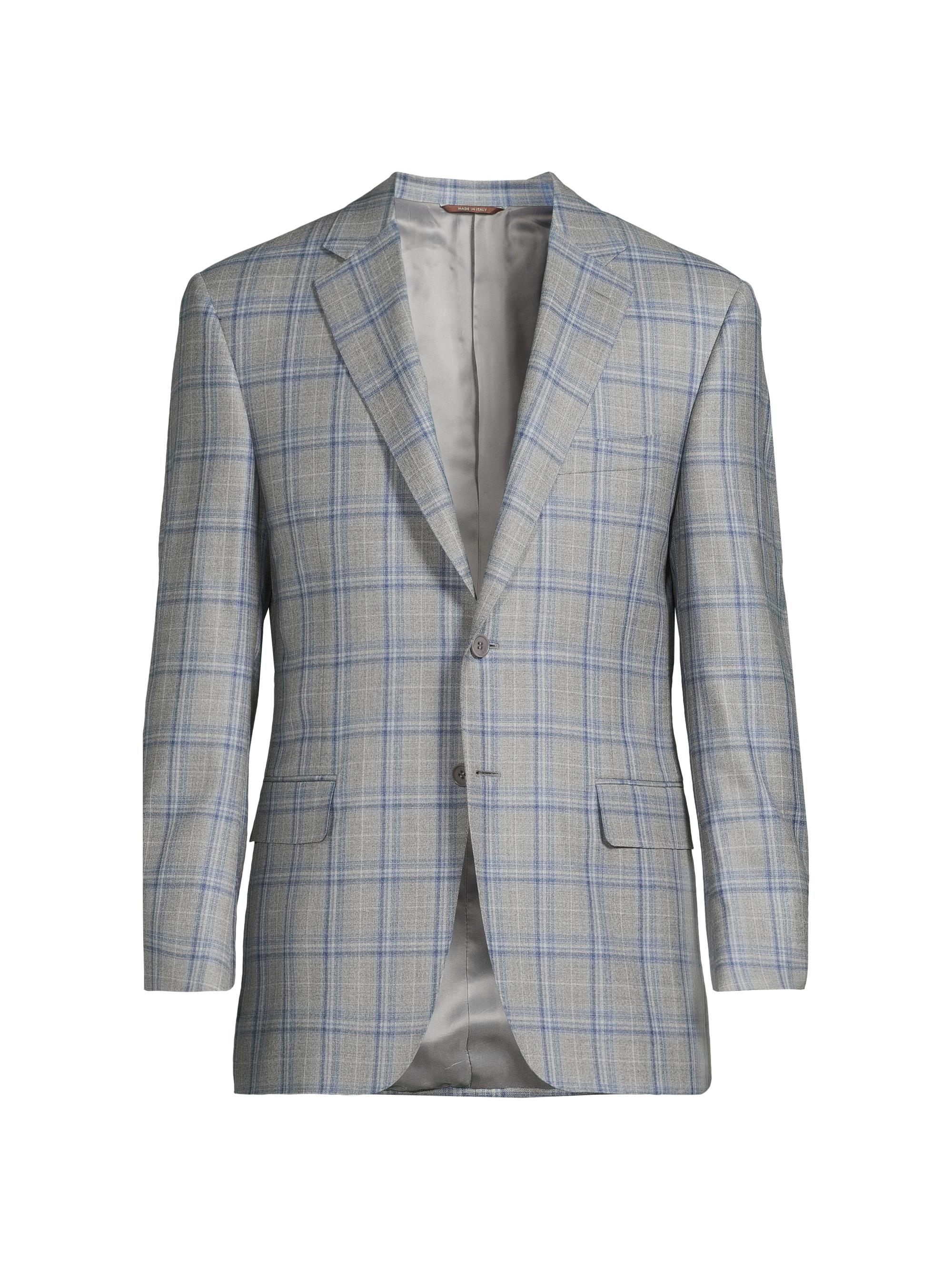 Canali Men's Plaid Wool Sportcoat - Grey