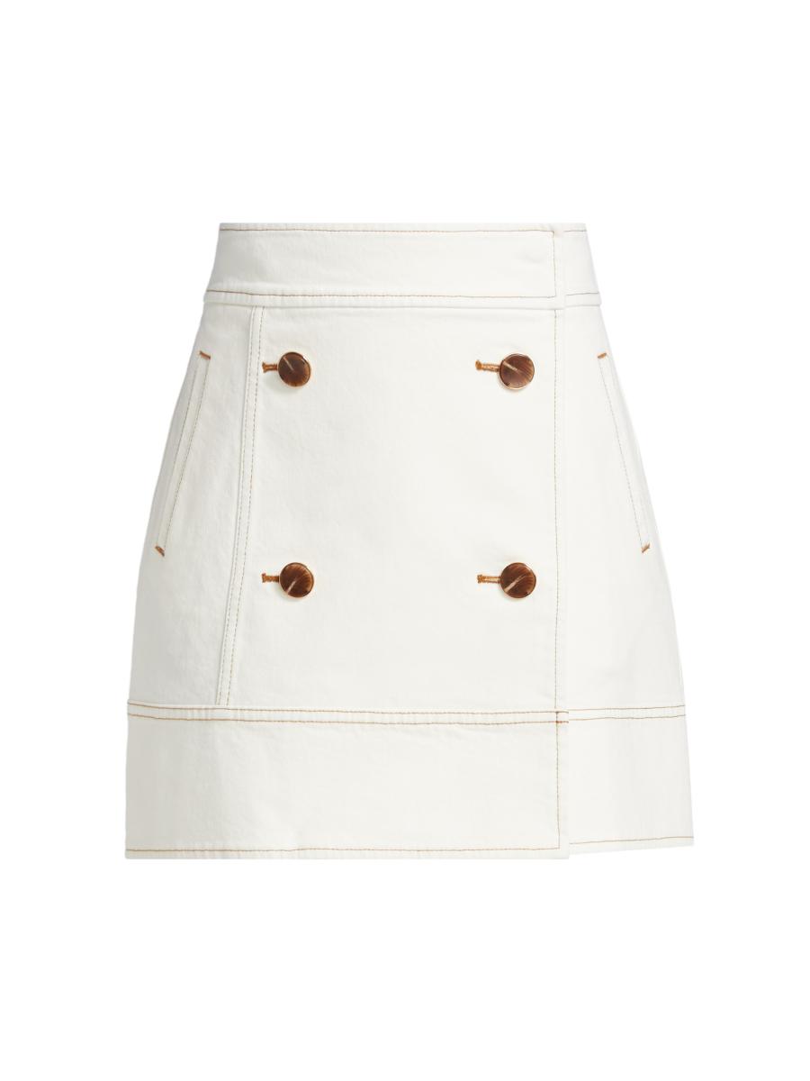 Tanya Taylor Court Denim Miniskirt | Saks Fifth Avenue