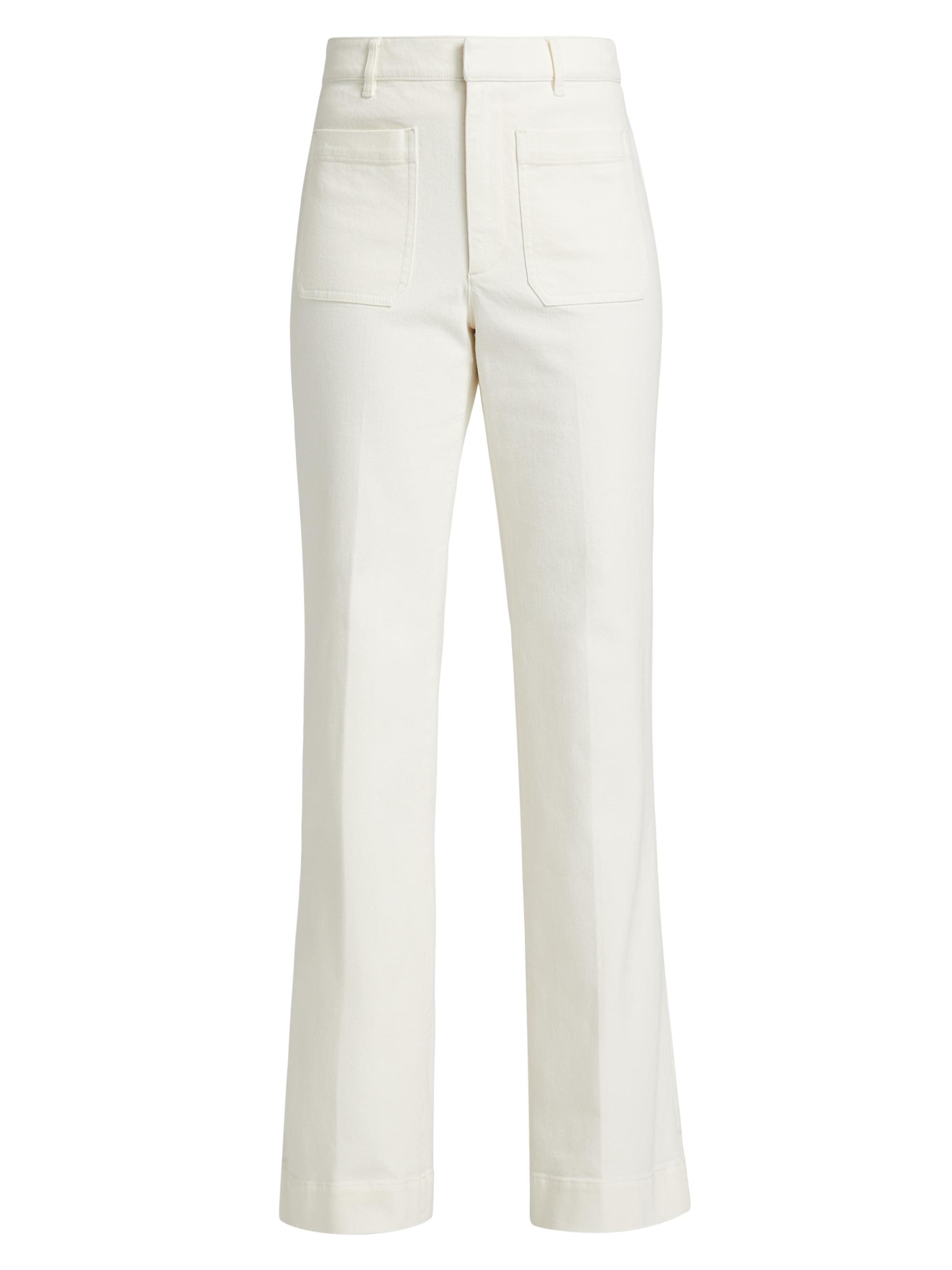 Tanya Taylor Women's Nicole Stretch-Twill Flare Pants - Chalk