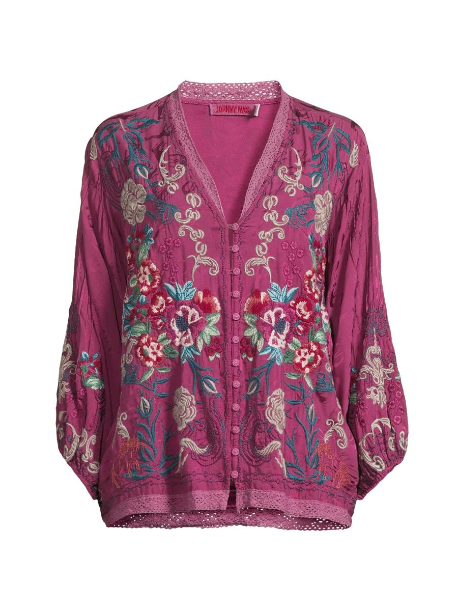 Johnny Was JWLA Sisa Velvet Kaftan Blouse J16424 * | eBay