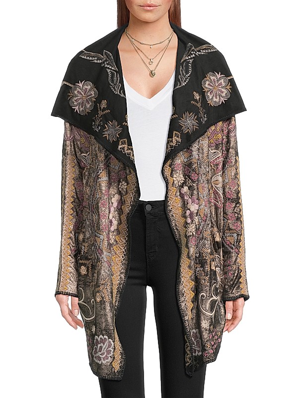 Shop Johnny Was Biya Metallic Embroidered Hooded Jacket Shop Johnny Was Biya Metallic Embroidered Hooded Jacket