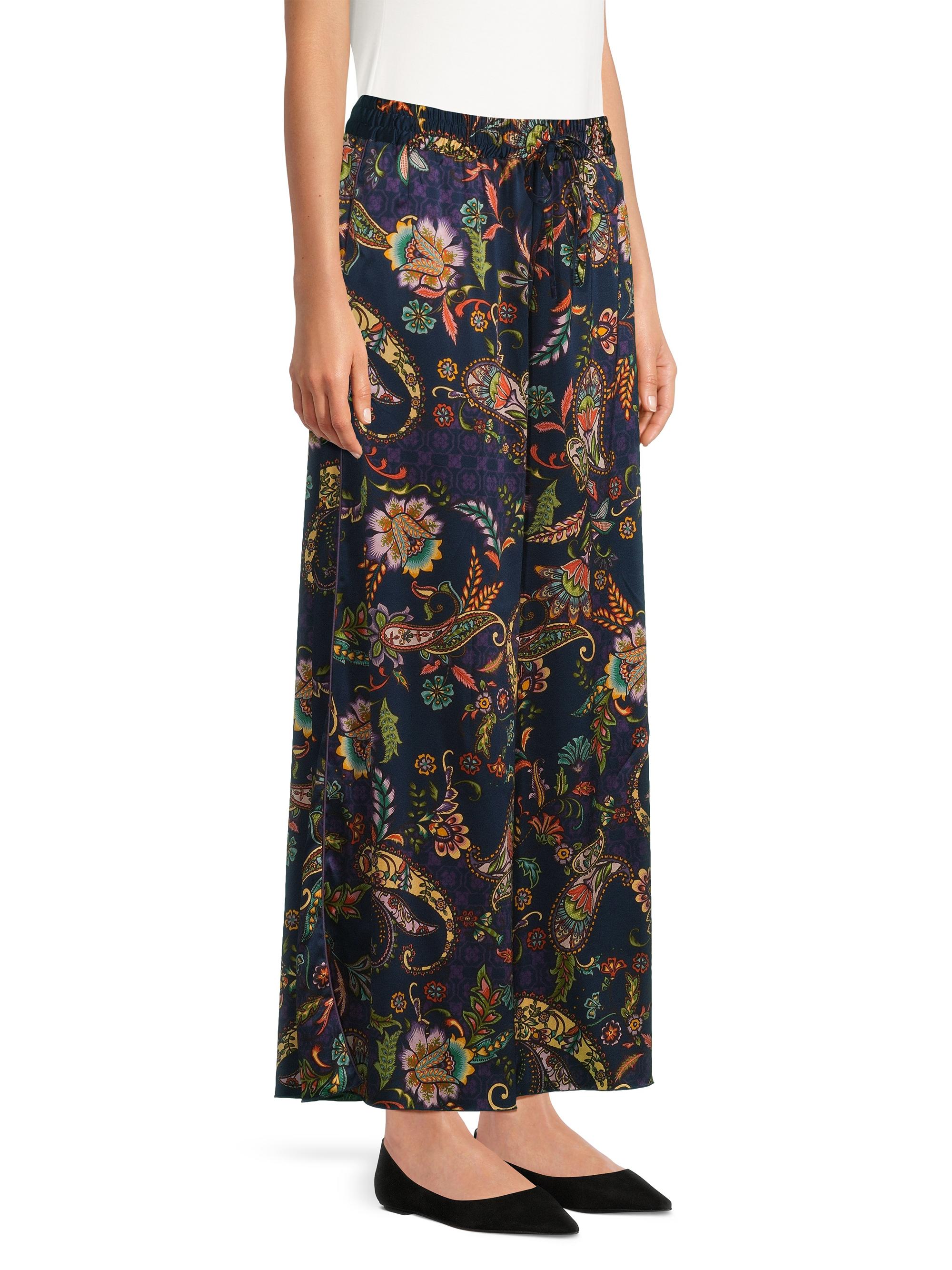 Johnny Was Axelle Paisley Stretch-Silk Wide-Leg Pants | Saks Fifth