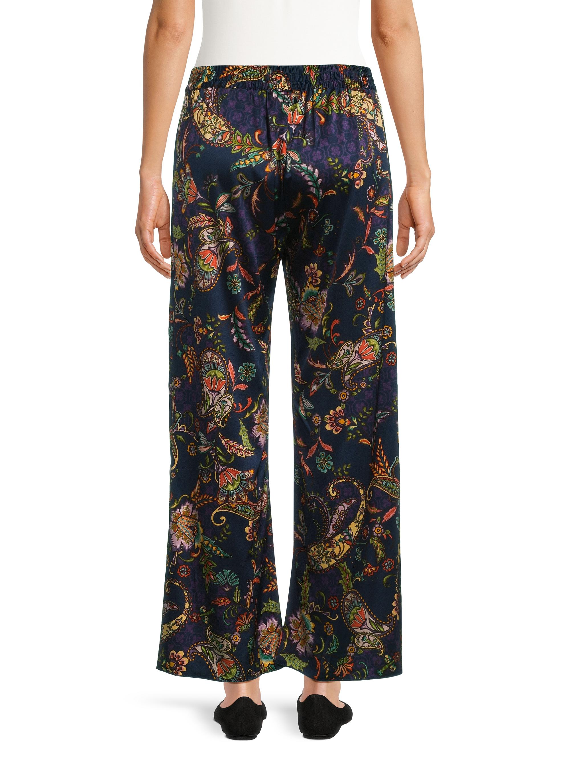 Johnny's - あさ JOHNNY WAS Silk Tile Geometric Sun Print V-Neck Long Sleeve