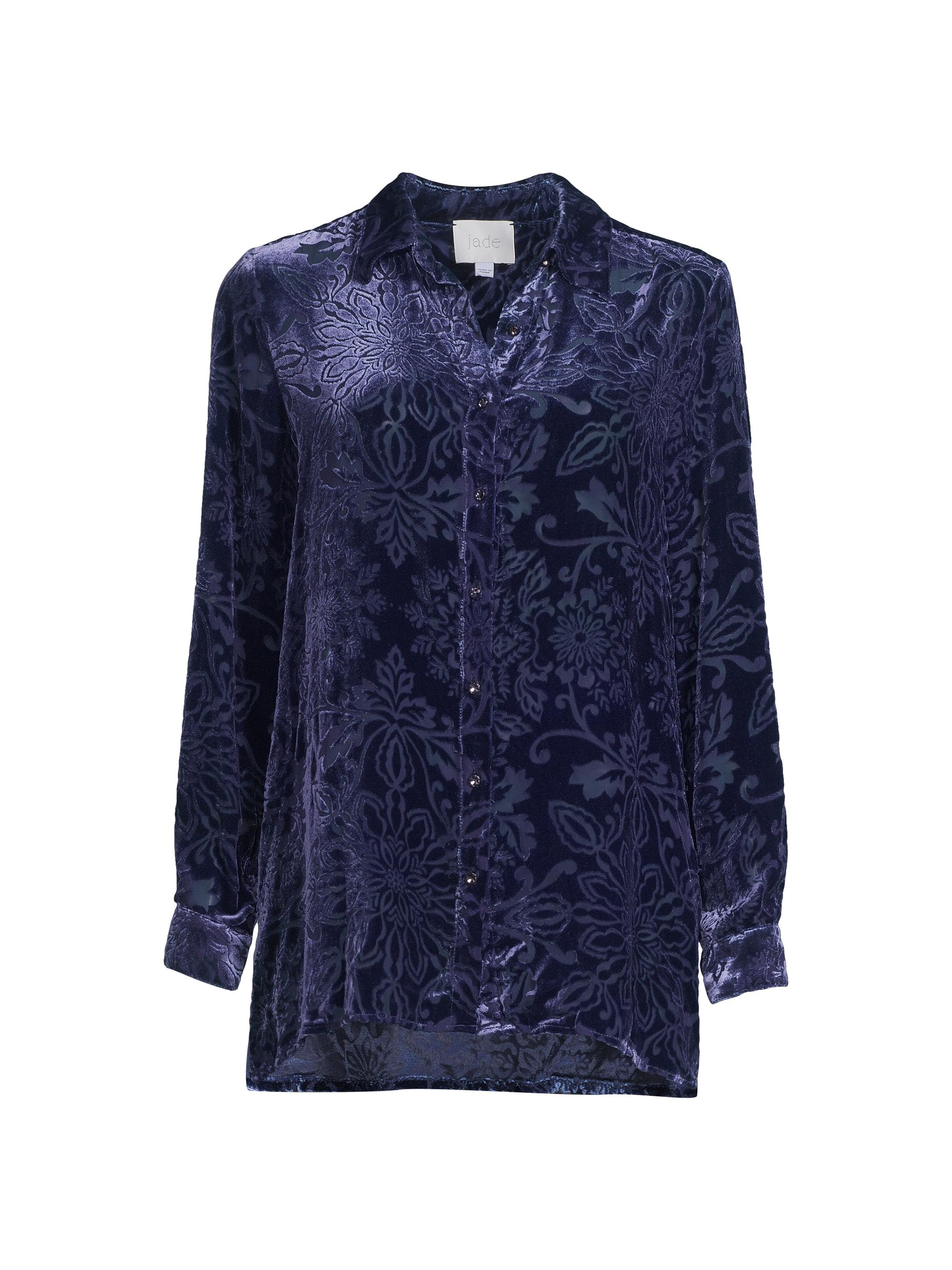 Johnny Was Axelle Floral Velvet Burnout Shirt | Saks Fifth Avenue
