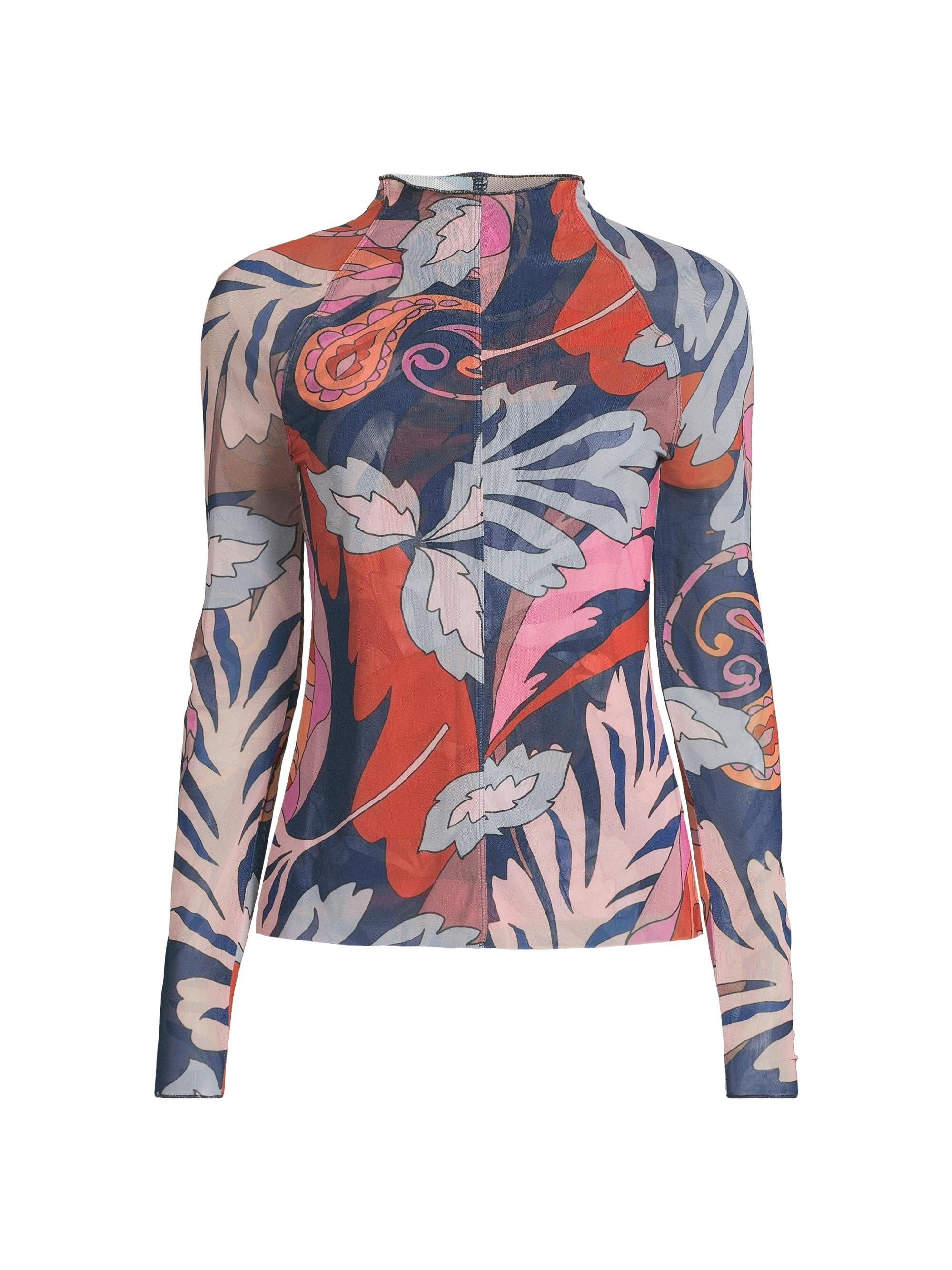 Johnny Was Women's Jaylin Floral Mesh Long-Sleeve T-Shirt - Sereina