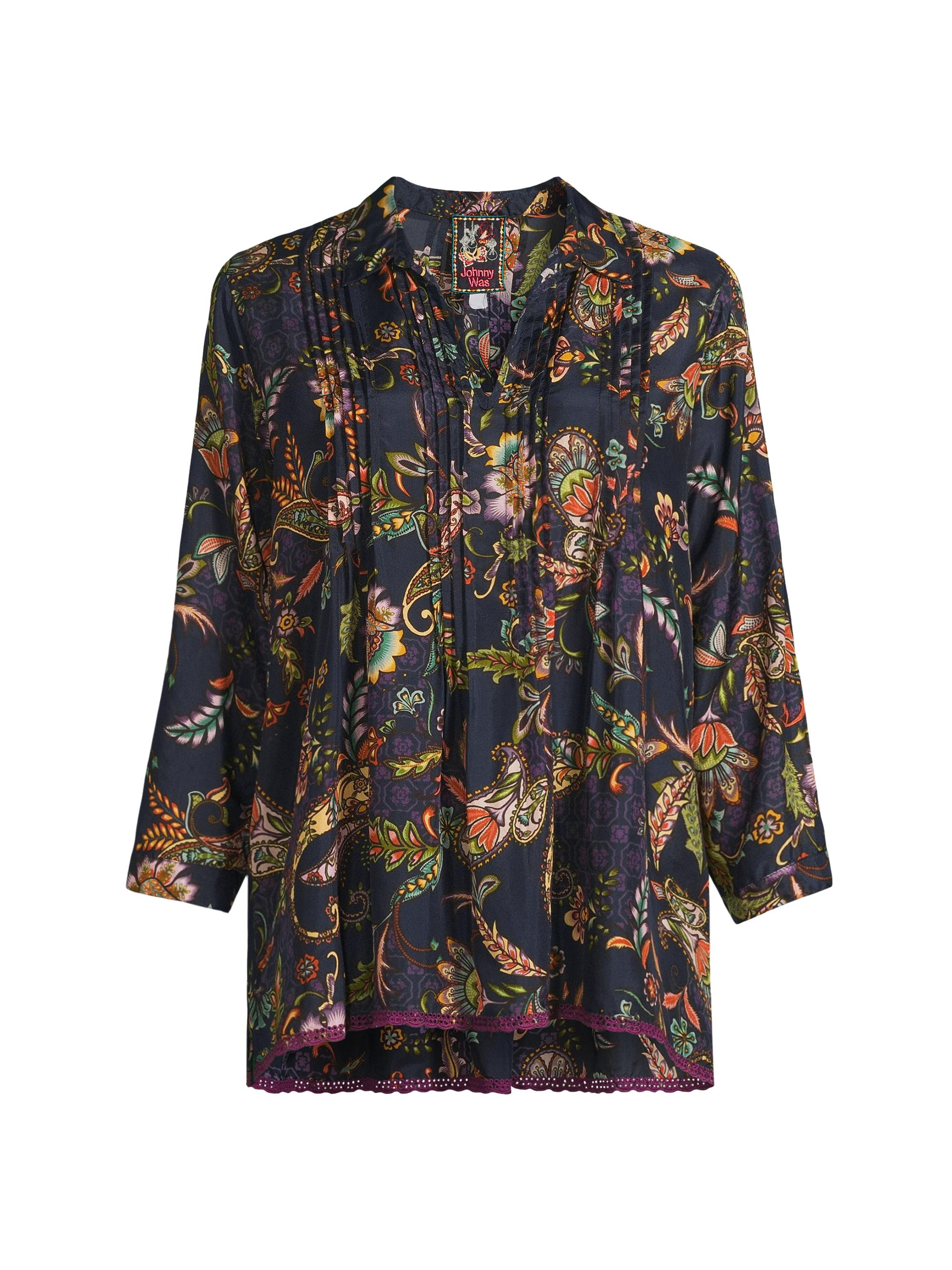 Johnny Was Women's Pixy Paisley Silk Blouse - Comono Paisley