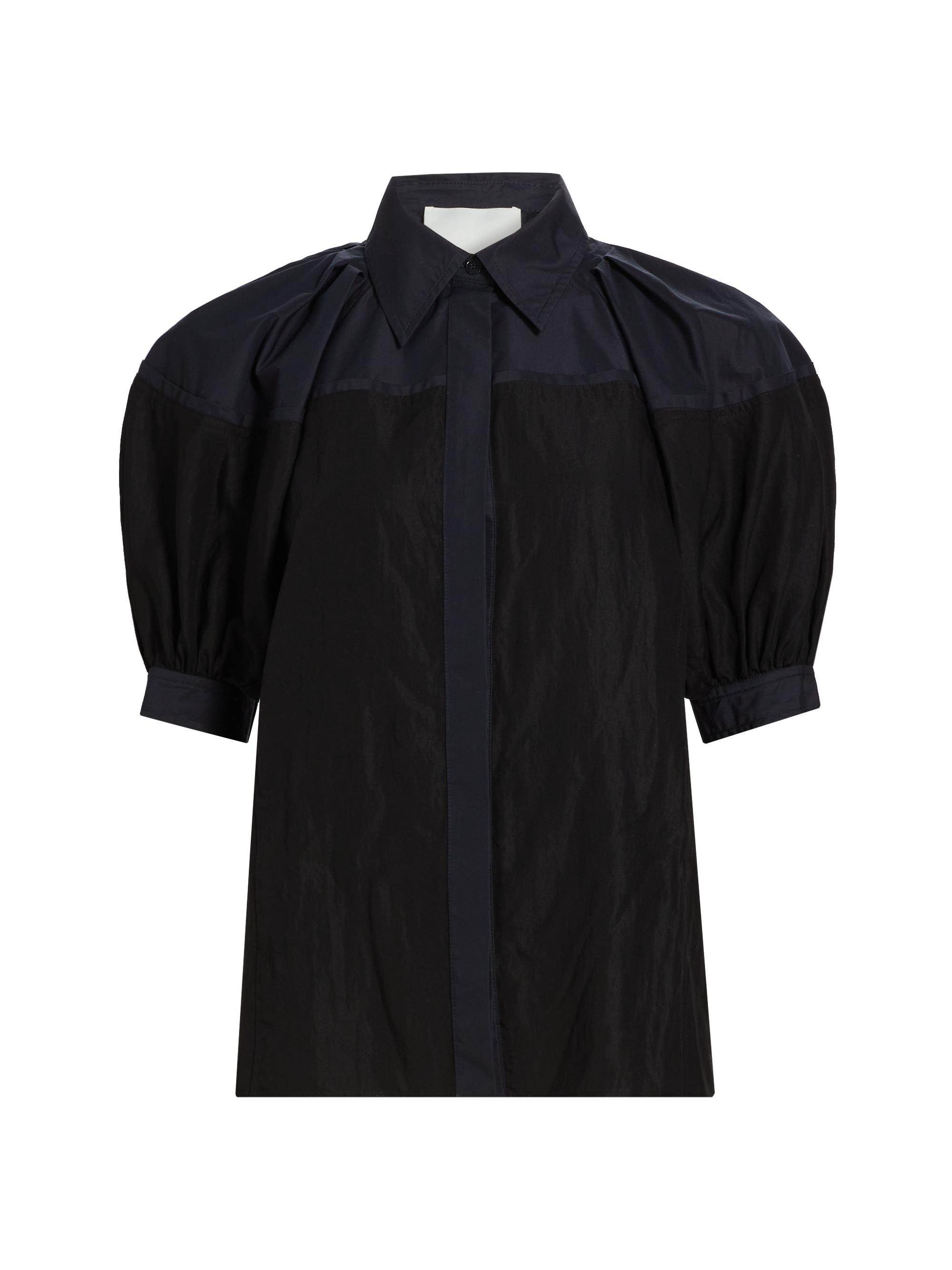 3.1 Phillip Lim Women's Poplin Balloon-Sleeve Shirt - Black Midnight