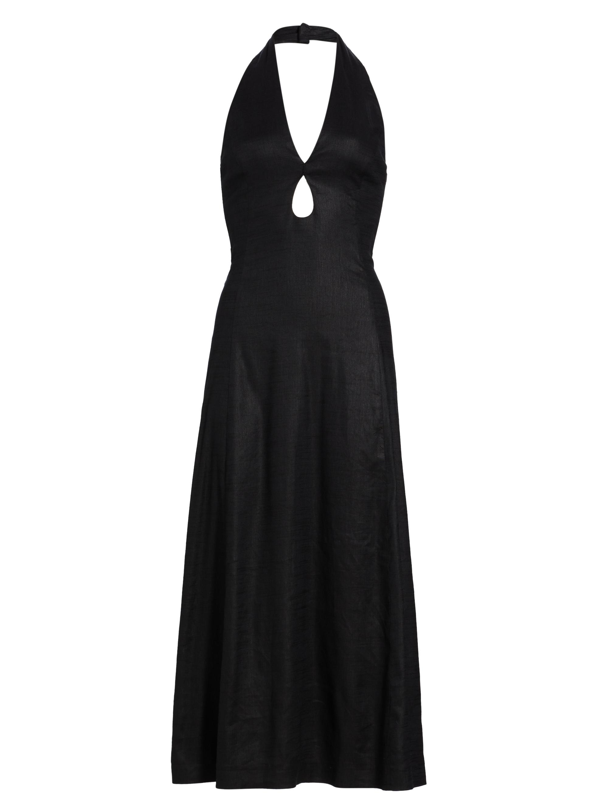 Cult Gaia Women's Lianna Linen-Blend Halterneck Maxi Dress - Black