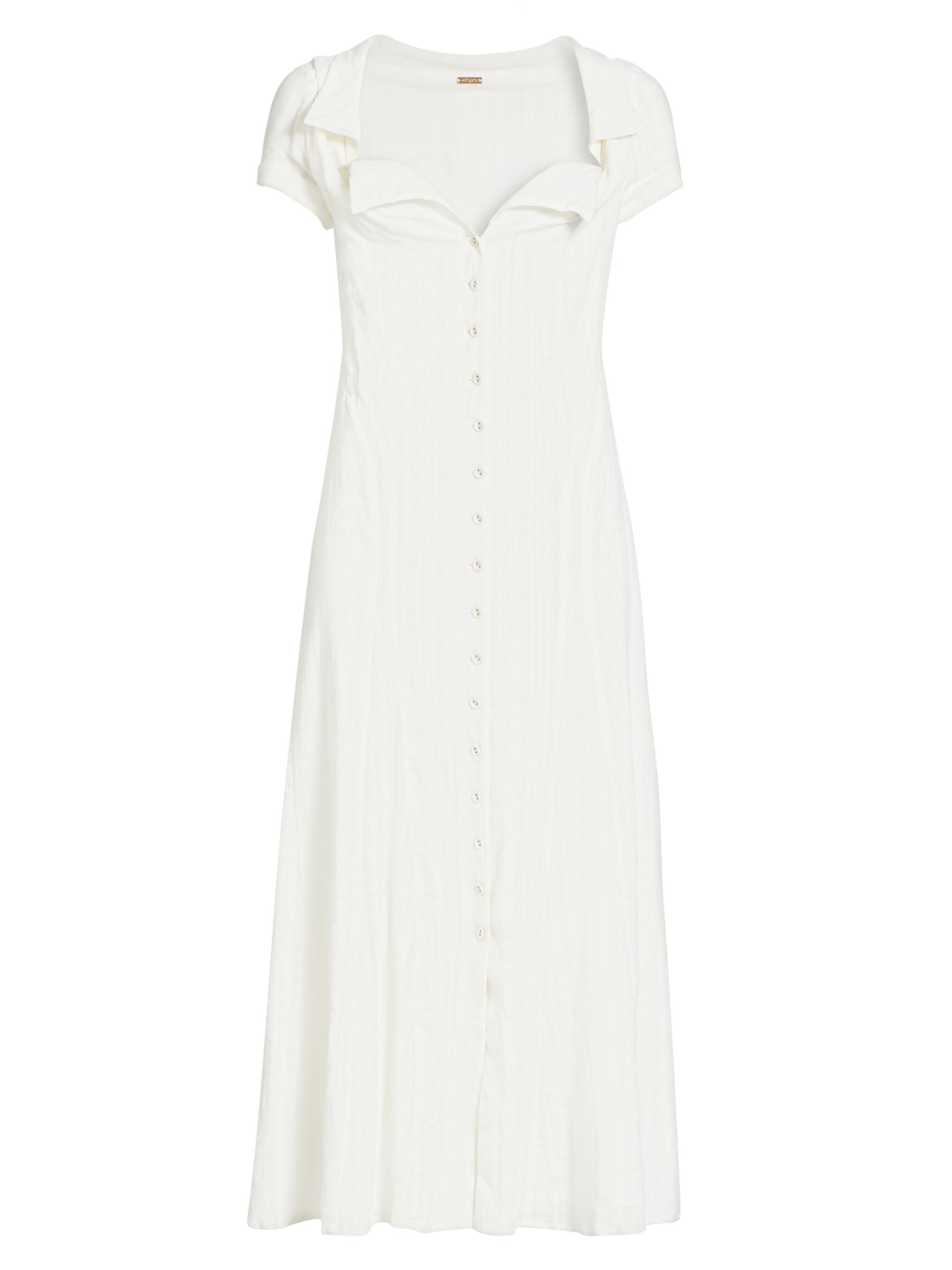 Jeanie Cotton Button-Front Midi Dress