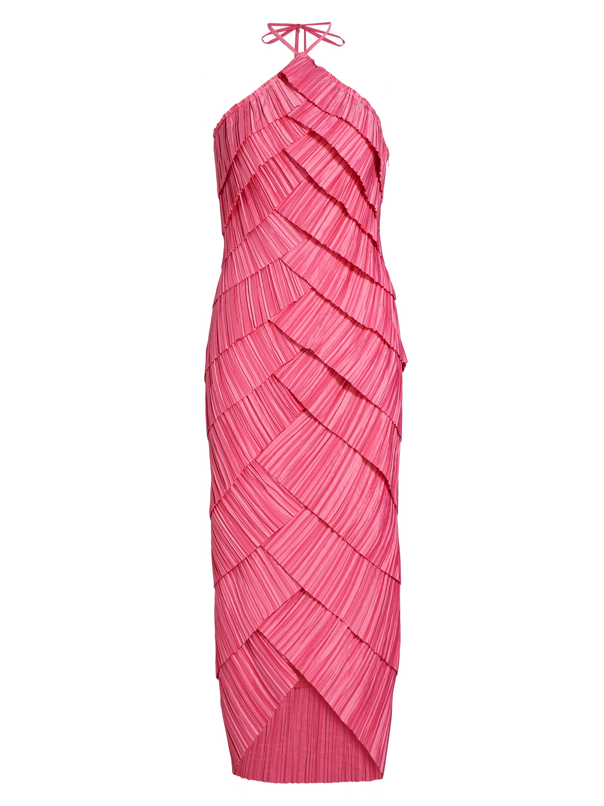 Cult Gaia Women's Patrizia Pleated Ruffled Halterneck Midi Dress - Rosette